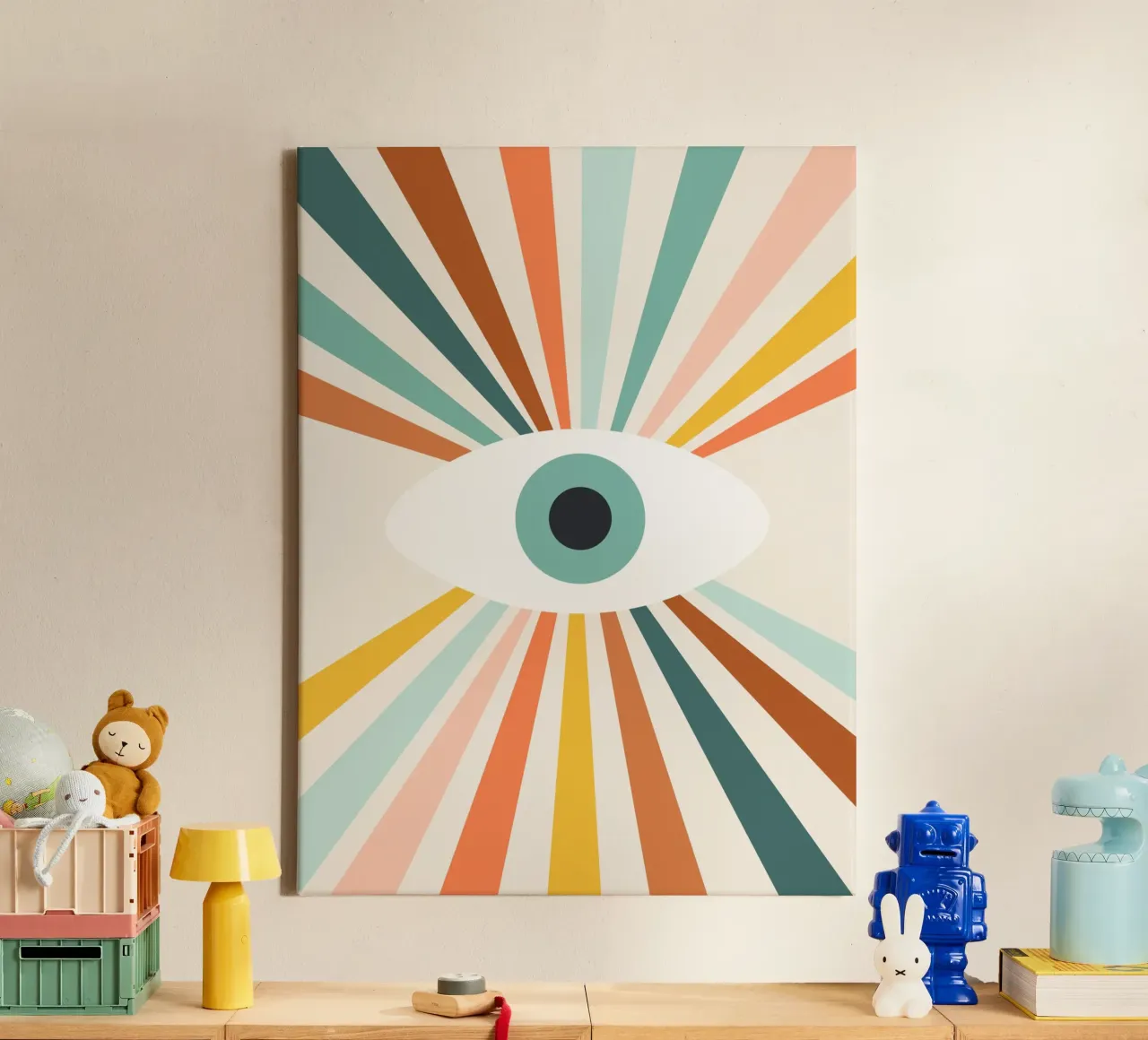 All Seeing Evil Eye - earthy Leinwand mit Schattenfugenrahmen von Gale Switzer