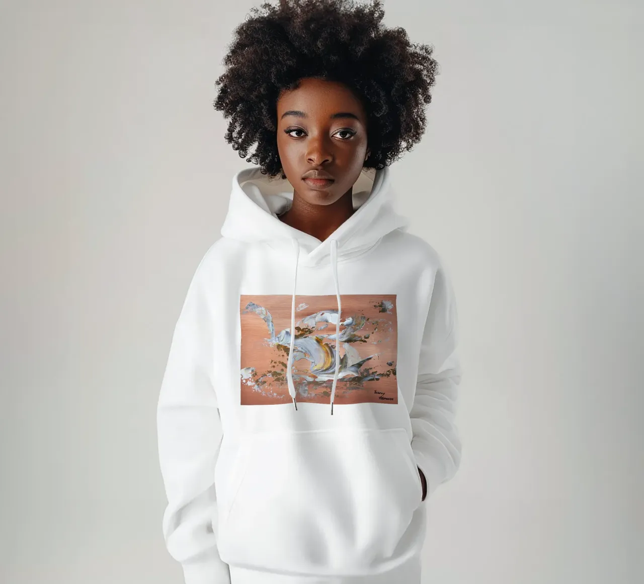 MESSAGE FROM THE HEART 16 Hoodie von Thierry Vobmann Abstract painting