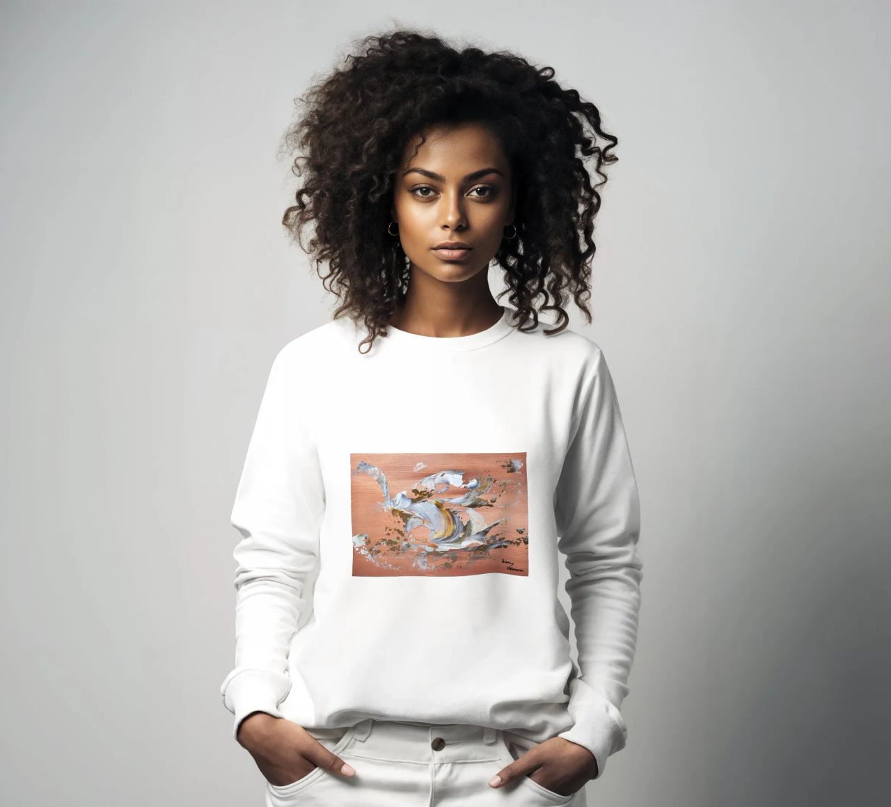 MESSAGE FROM THE HEART 16 Sweatshirt von Thierry Vobmann Abstract painting