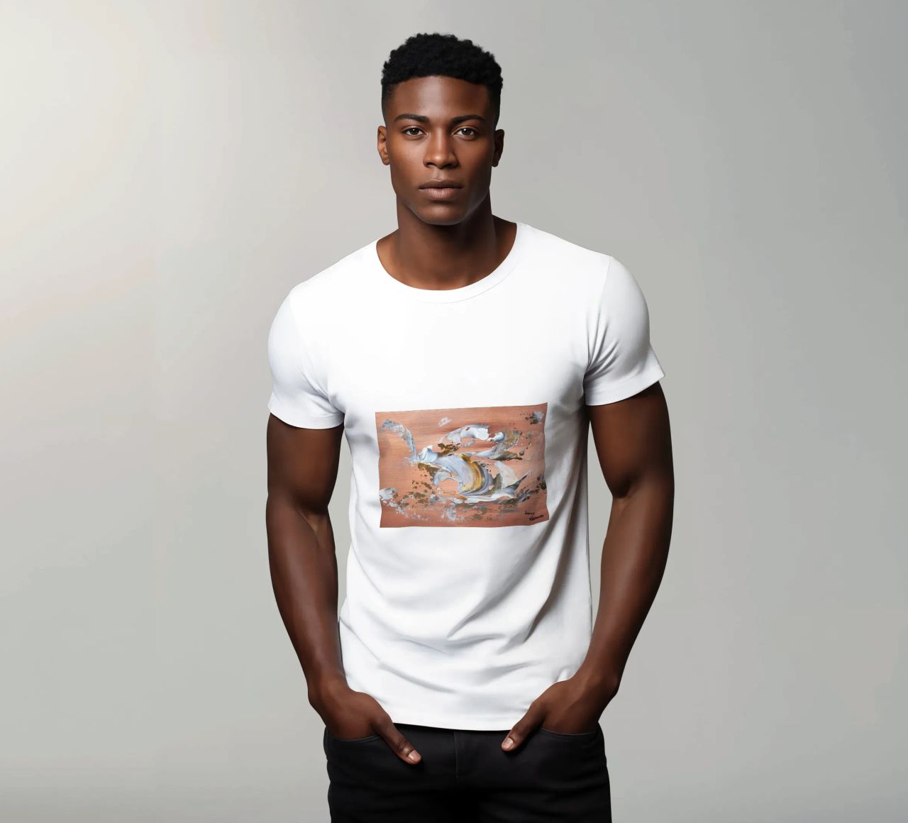 MESSAGE FROM THE HEART 16 T-Shirt von Thierry Vobmann Abstract painting