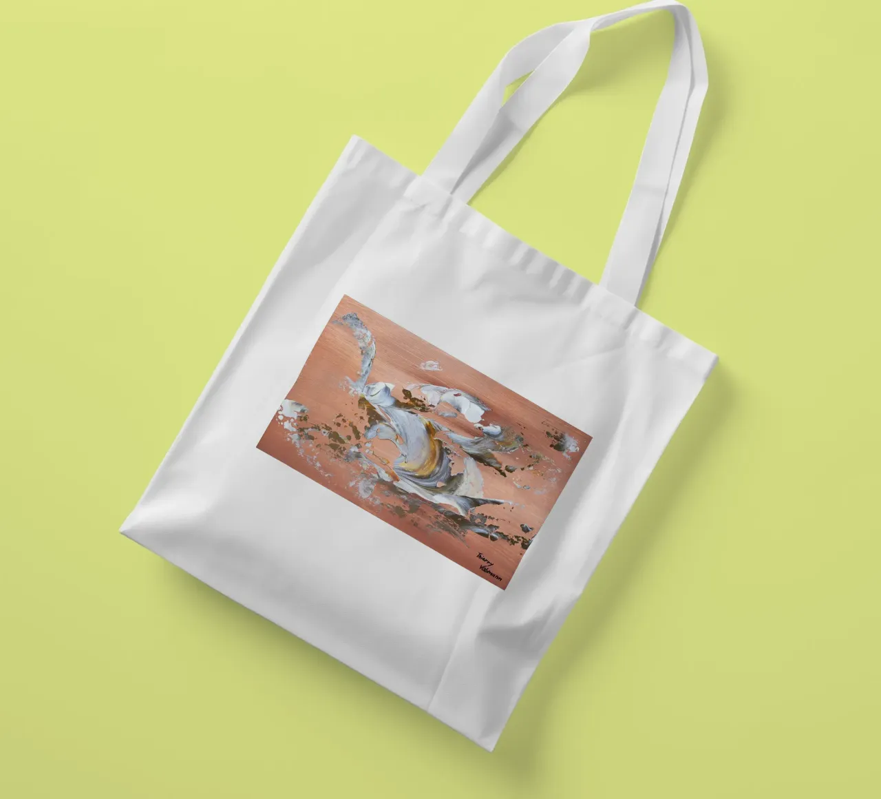 MESSAGE FROM THE HEART 16 borsa in juta da Thierry Vobmann Abstract painting