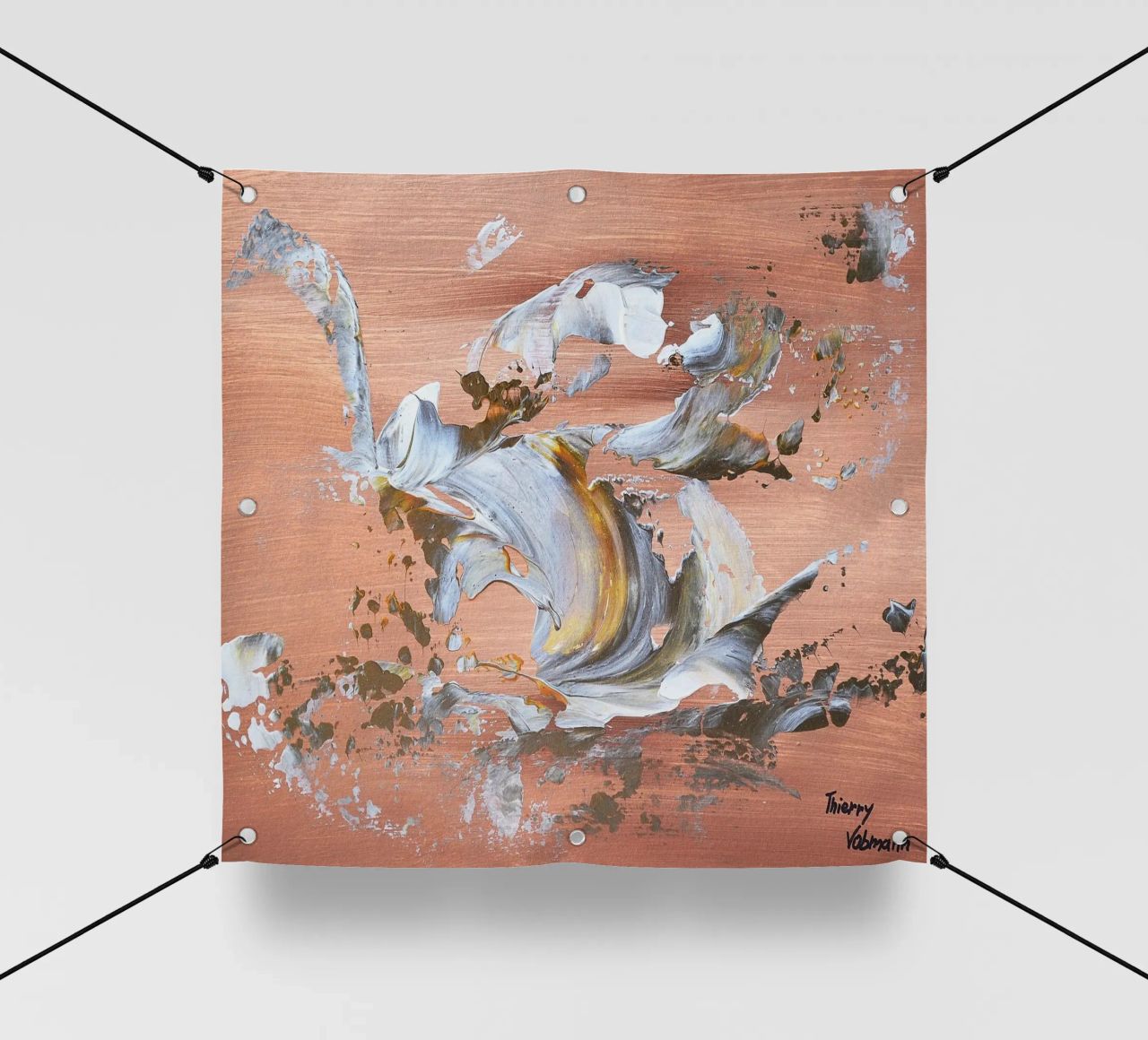 MESSAGE FROM THE HEART 16 telo in pvc da Thierry Vobmann Abstract painting