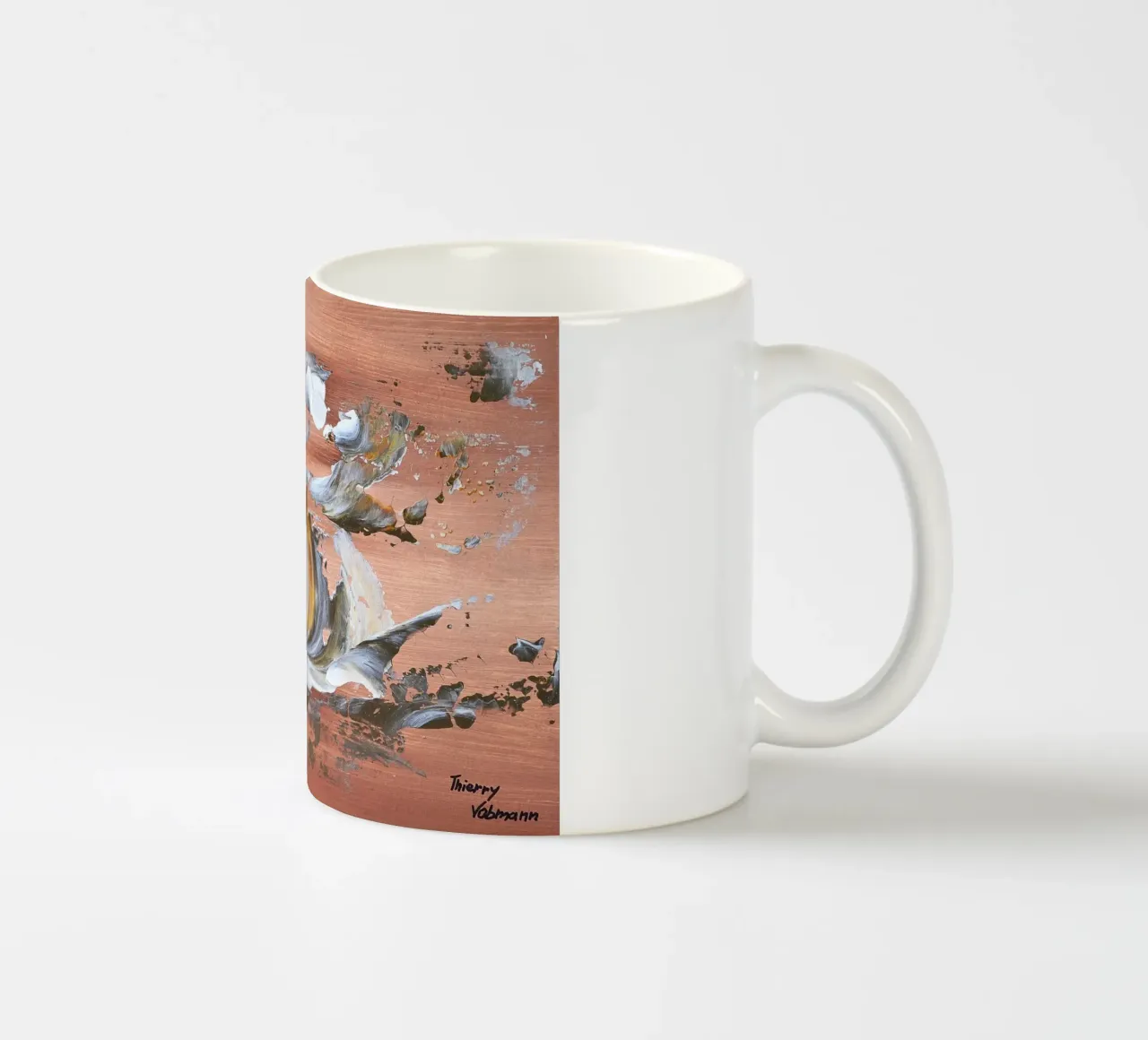 MESSAGE FROM THE HEART 16 Keramik Tasse von Thierry Vobmann Abstract painting