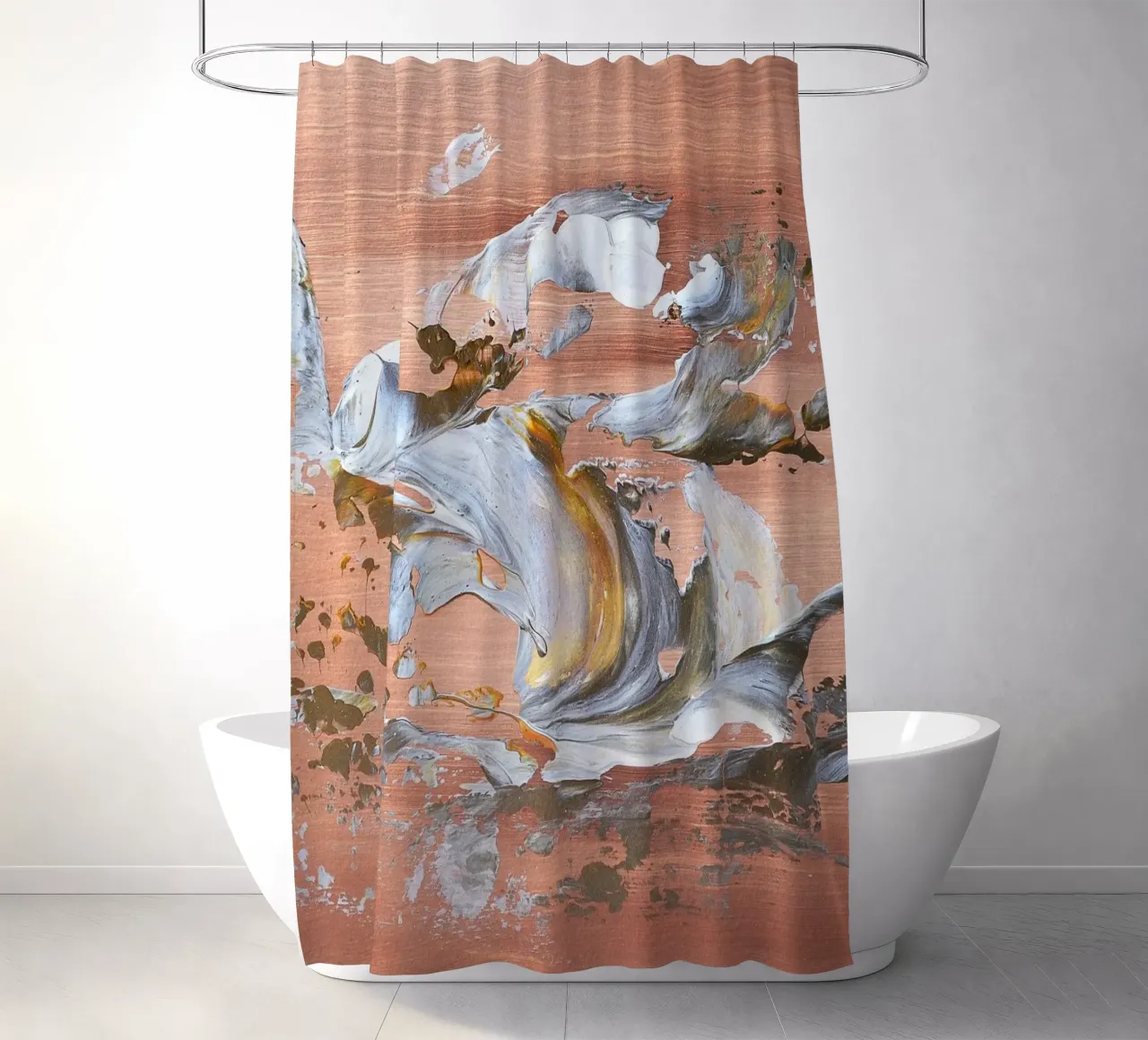 MESSAGE FROM THE HEART 16 Duschvorhang von Thierry Vobmann Abstract painting