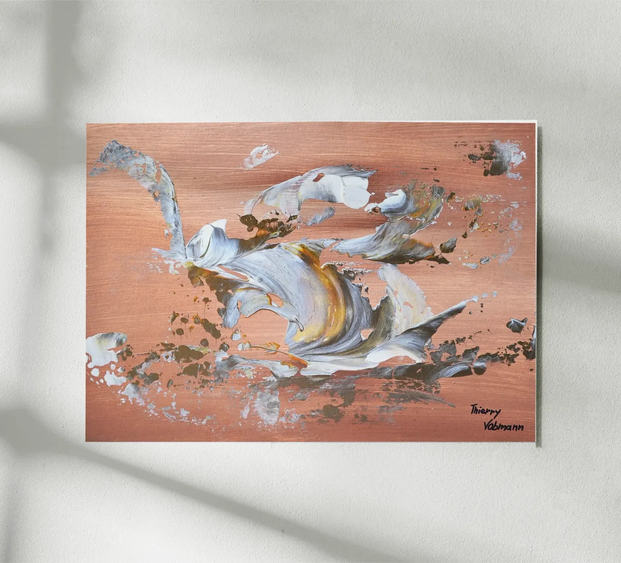 MESSAGE FROM THE HEART 16 aluminium-dibond van Thierry Vobmann Abstract painting