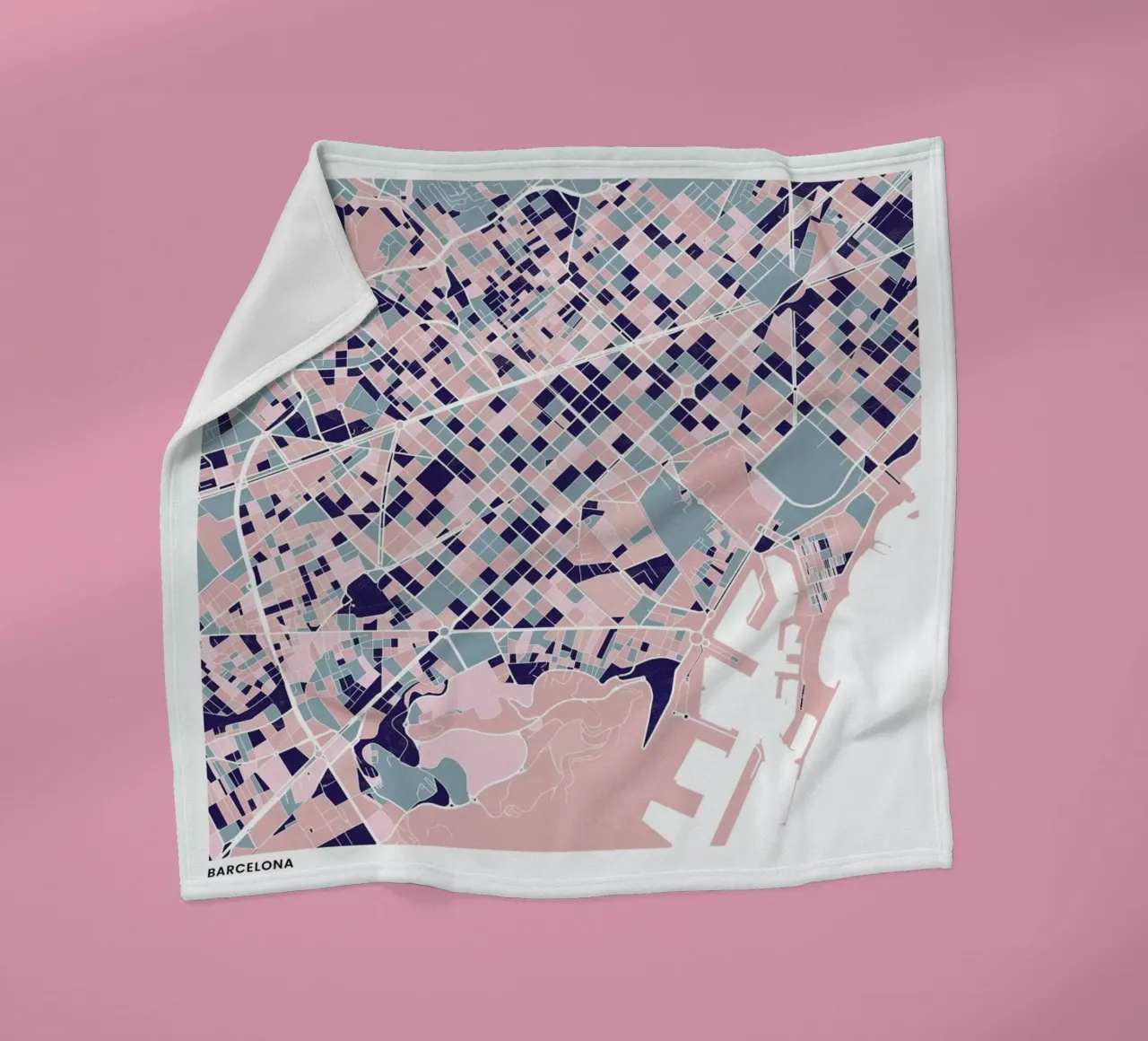 Barcelona III coperta in pile da The Cartography Collection
