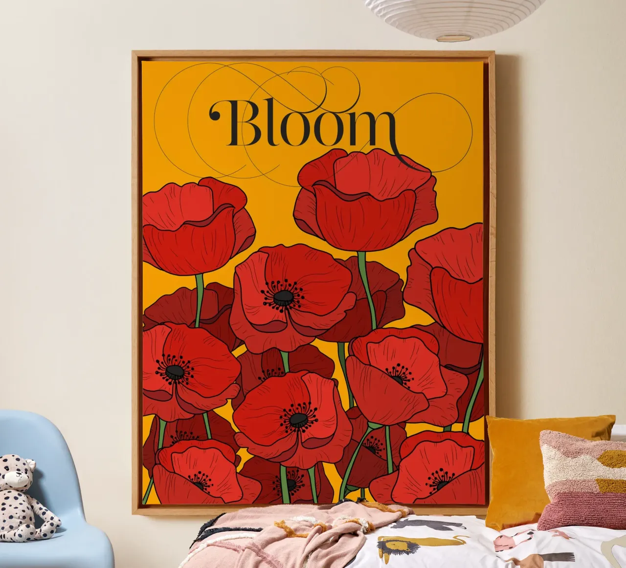 Bloom tela con Cornice a cassetta da designdn