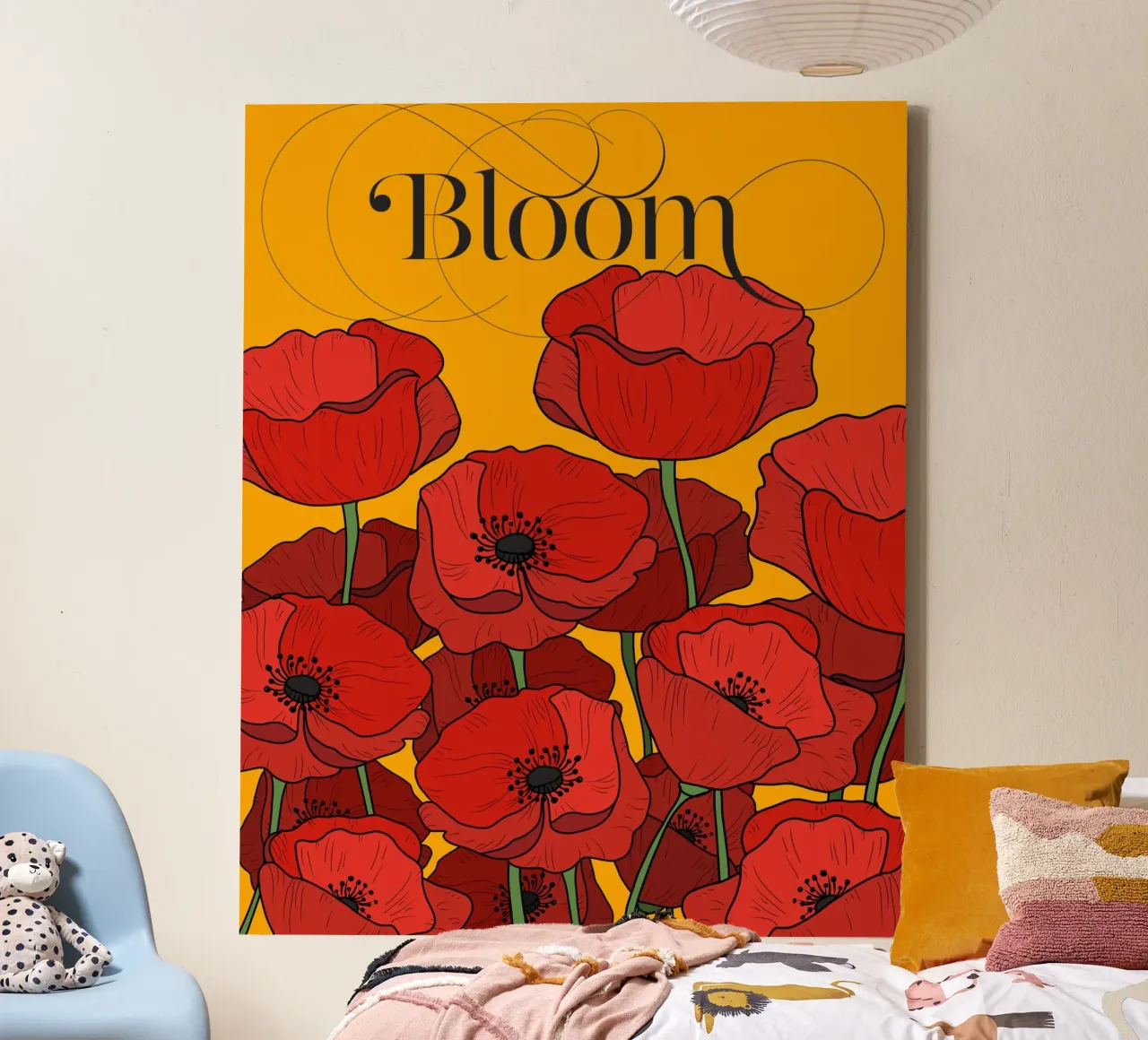 Bloom tela con Cornice a cassetta da designdn