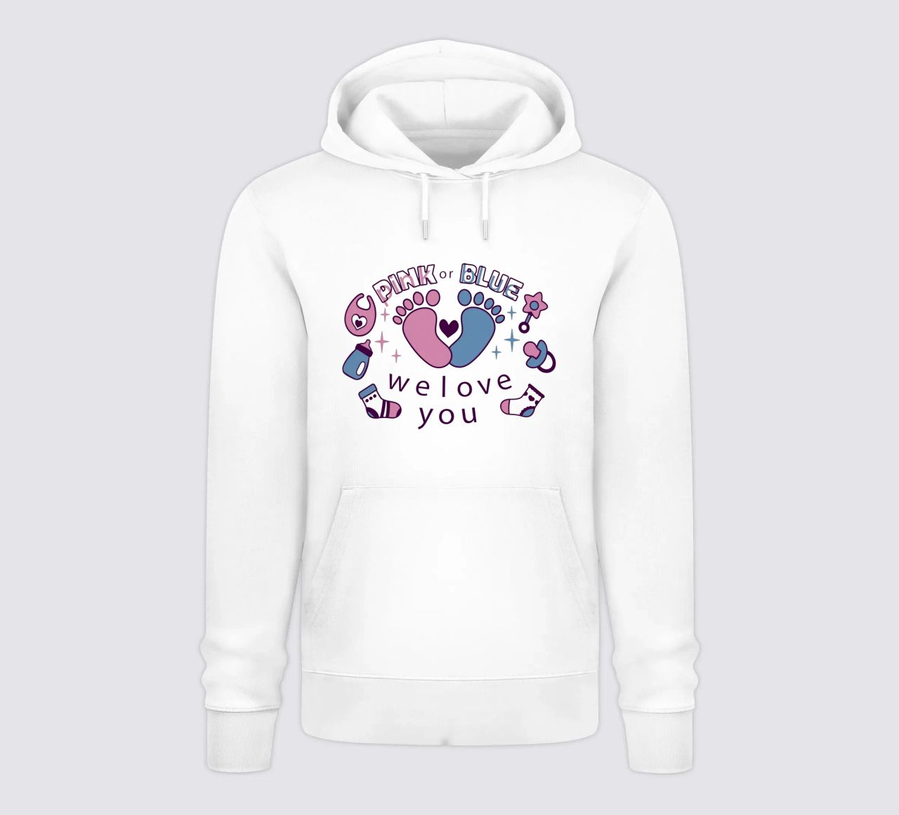 Rosa o blu felpa con cappuccio da BABY ART PRINTS
