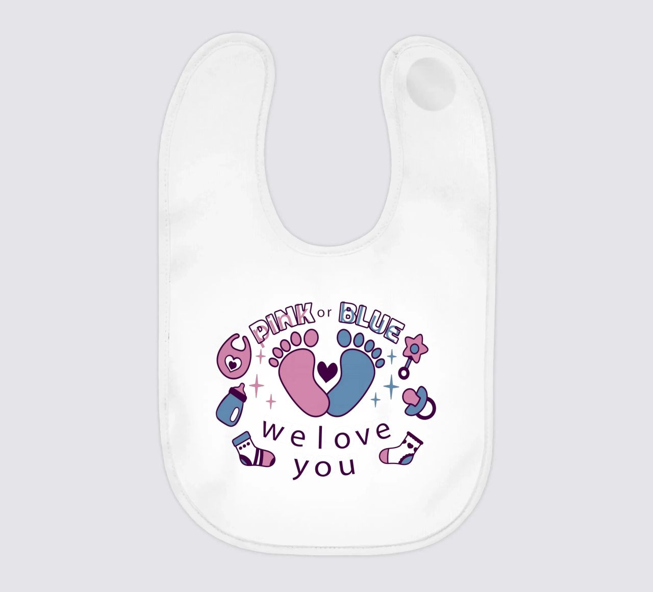 Rosa o blu bavaglino da BABY ART PRINTS