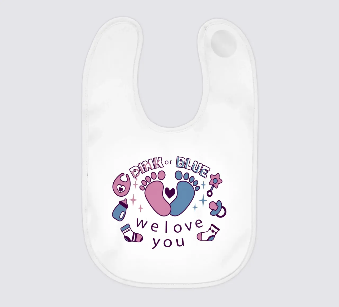 Rosa o blu bavaglino da BABY ART PRINTS