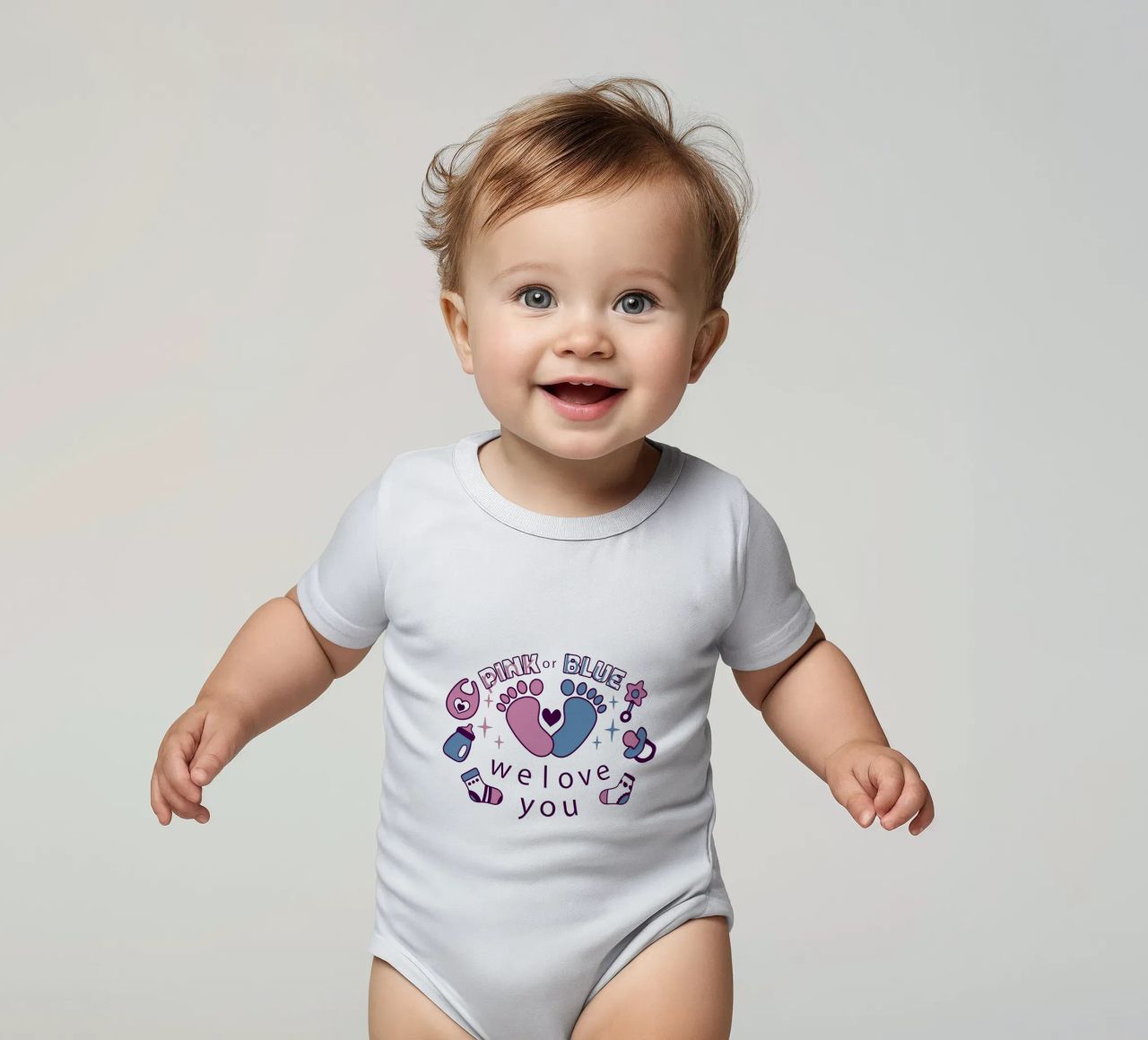 Rose ou bleu body bébé de BABY ART PRINTS