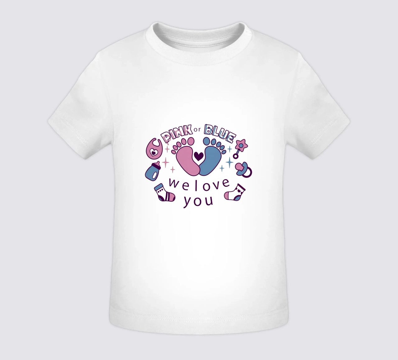 Rosa o blu maglietta neonato da BABY ART PRINTS