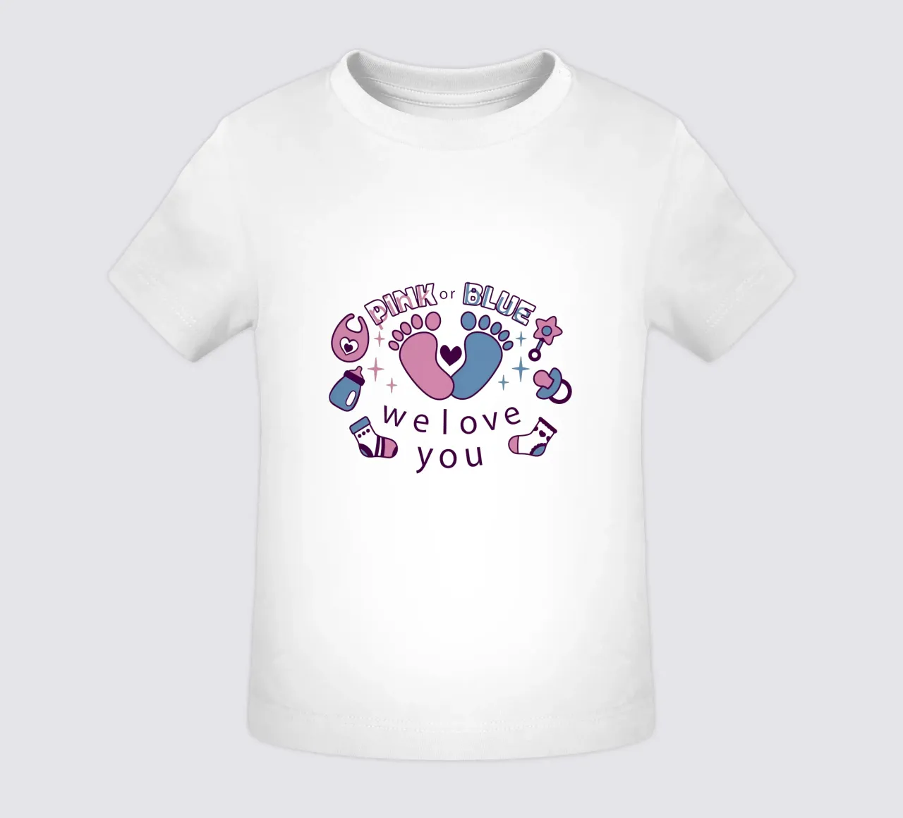 Rosa o blu maglietta neonato da BABY ART PRINTS