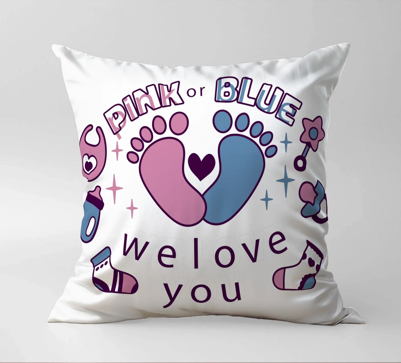 Rosa o blu cuscino da BABY ART PRINTS