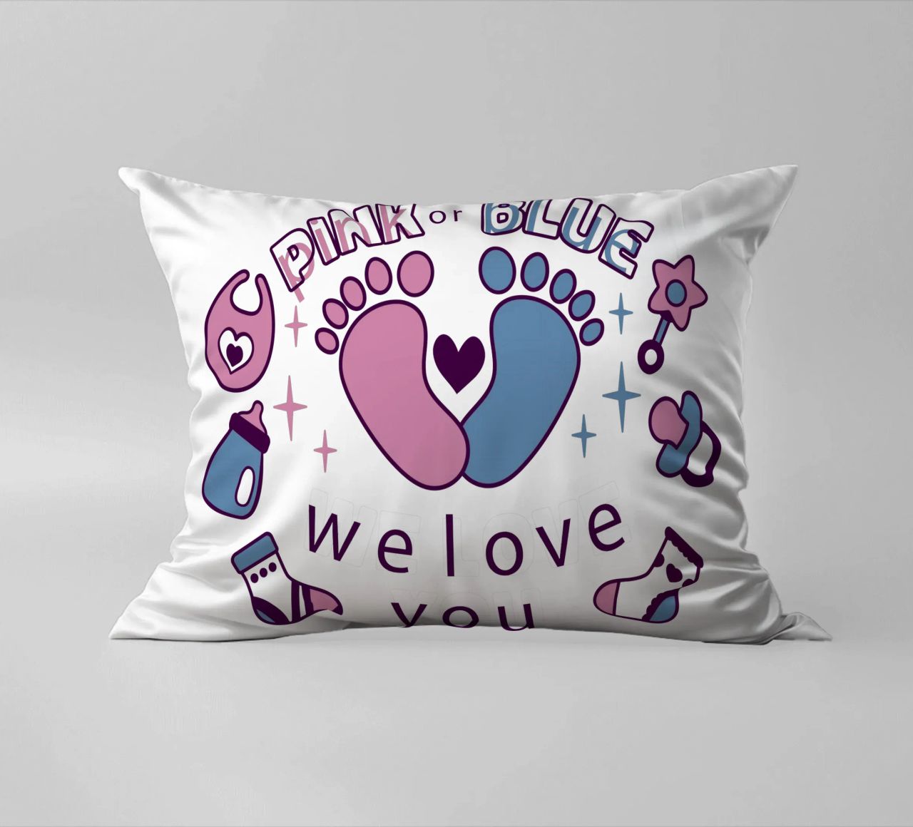 Rosa o blu cuscino da BABY ART PRINTS