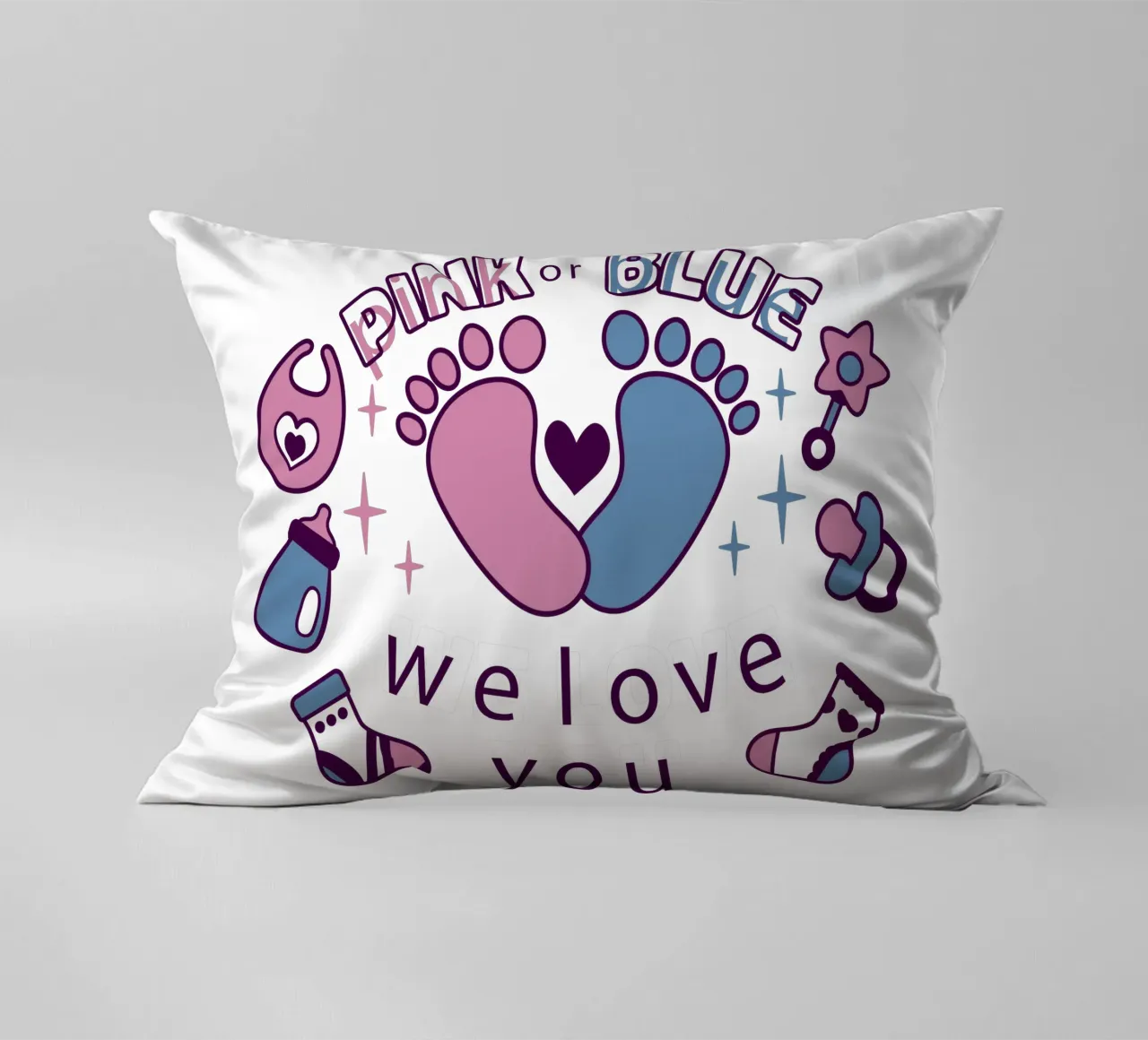 Rosa o blu cuscino da BABY ART PRINTS
