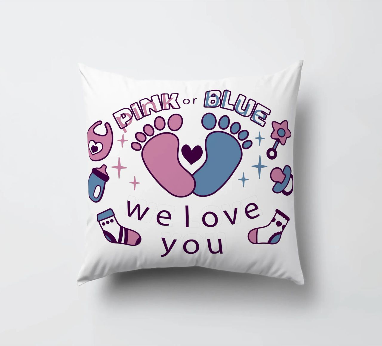 Rosa o blu cuscino da BABY ART PRINTS
