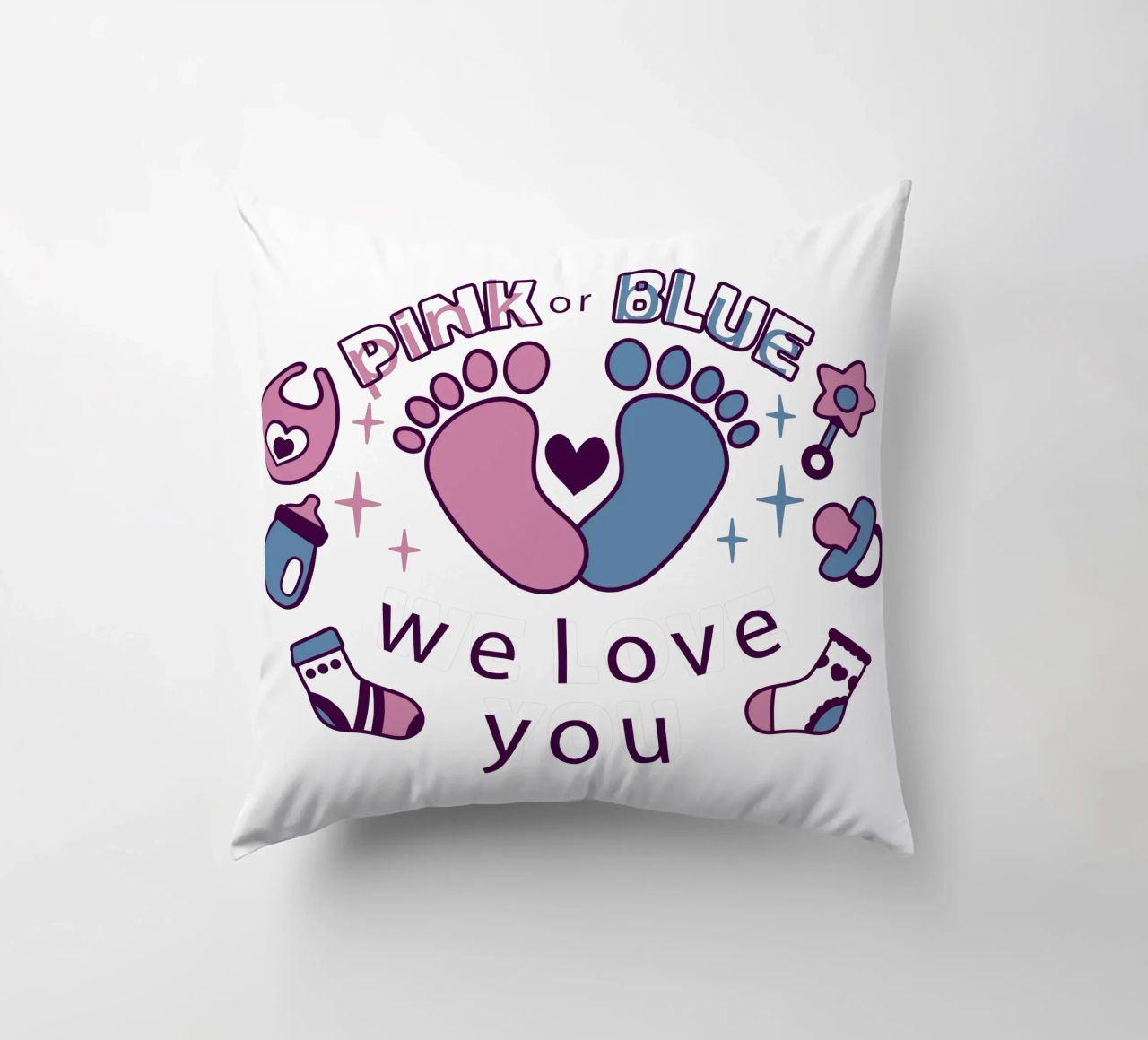Rosa o blu cuscino da BABY ART PRINTS