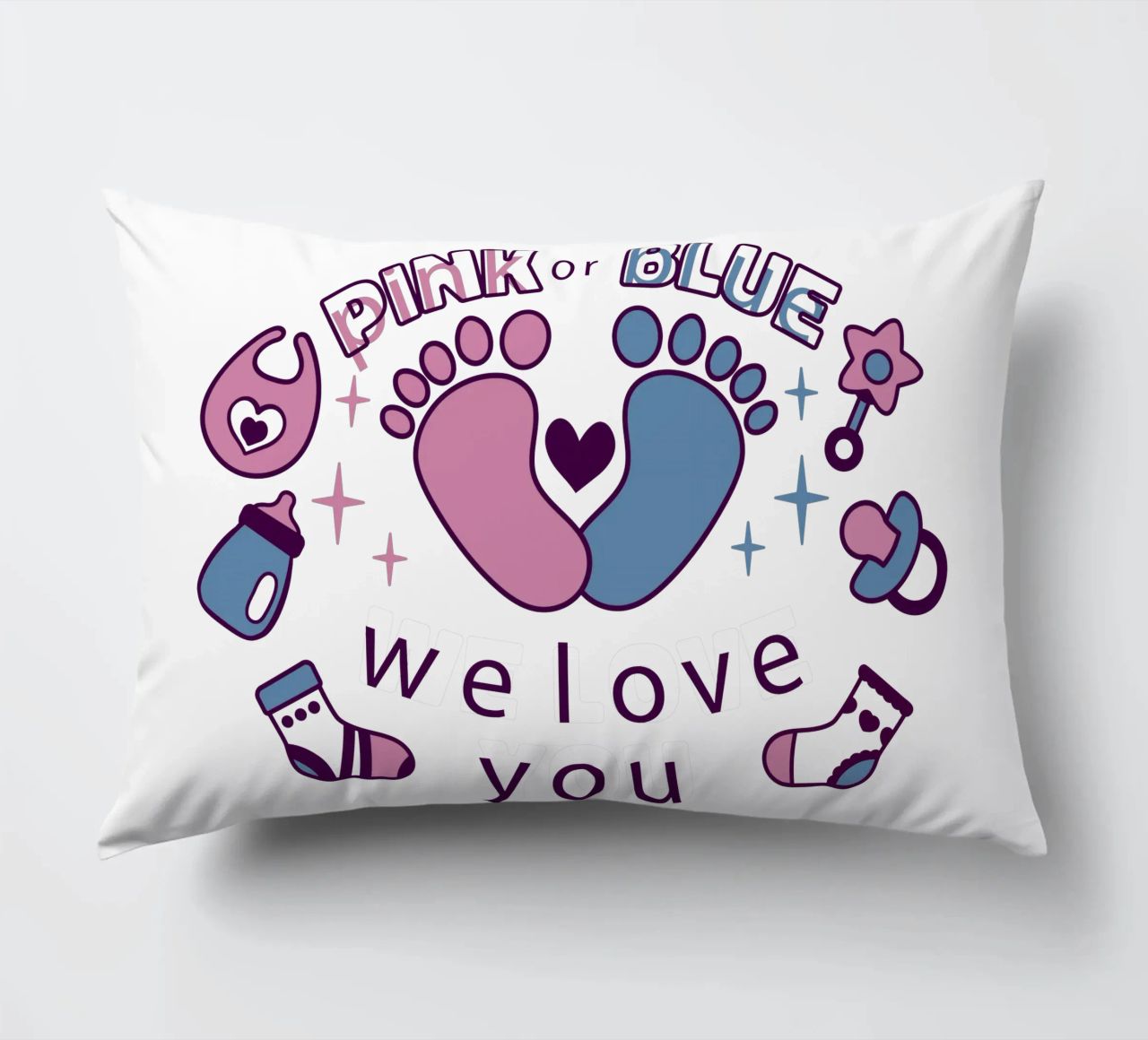 Rosa o blu cuscino da BABY ART PRINTS