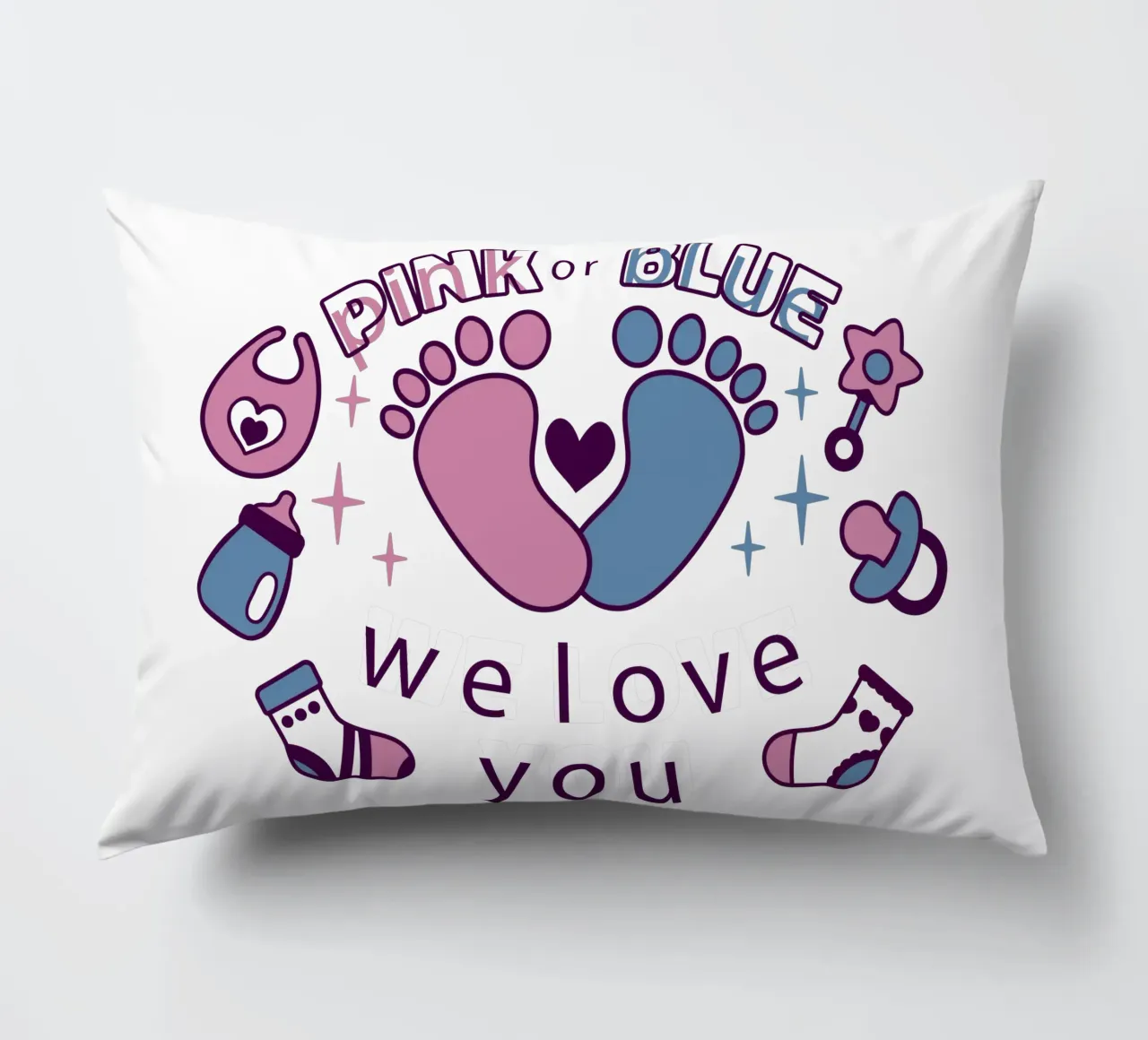 Rosa o blu cuscino da BABY ART PRINTS