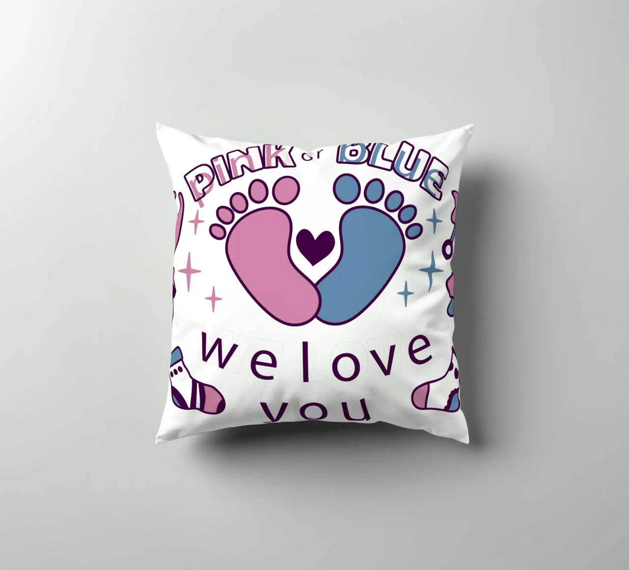 Rosa o blu cuscino da BABY ART PRINTS