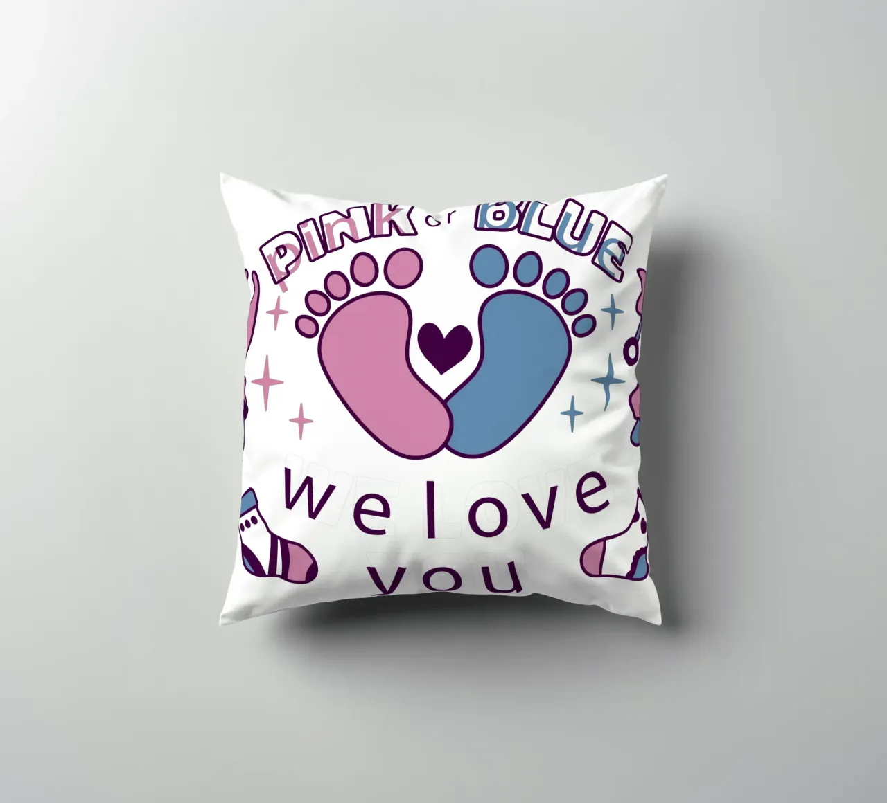 Rosa o blu cuscino da BABY ART PRINTS