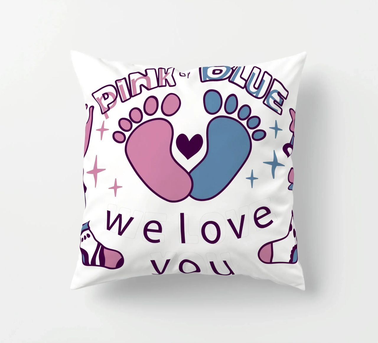 Rosa o blu cuscino da BABY ART PRINTS
