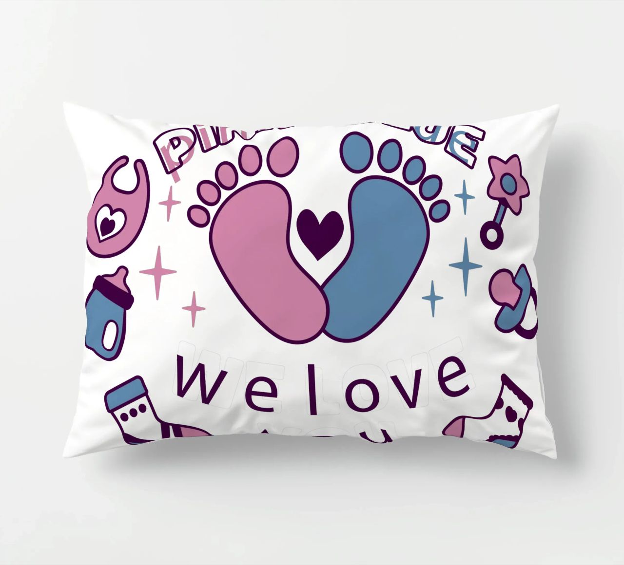 Rosa o blu cuscino da BABY ART PRINTS