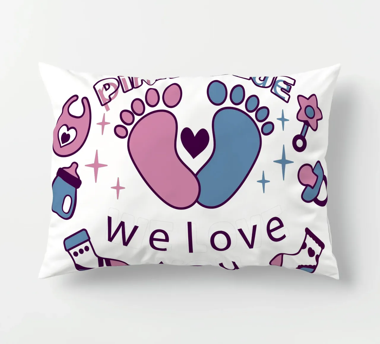 Rosa o blu cuscino da BABY ART PRINTS