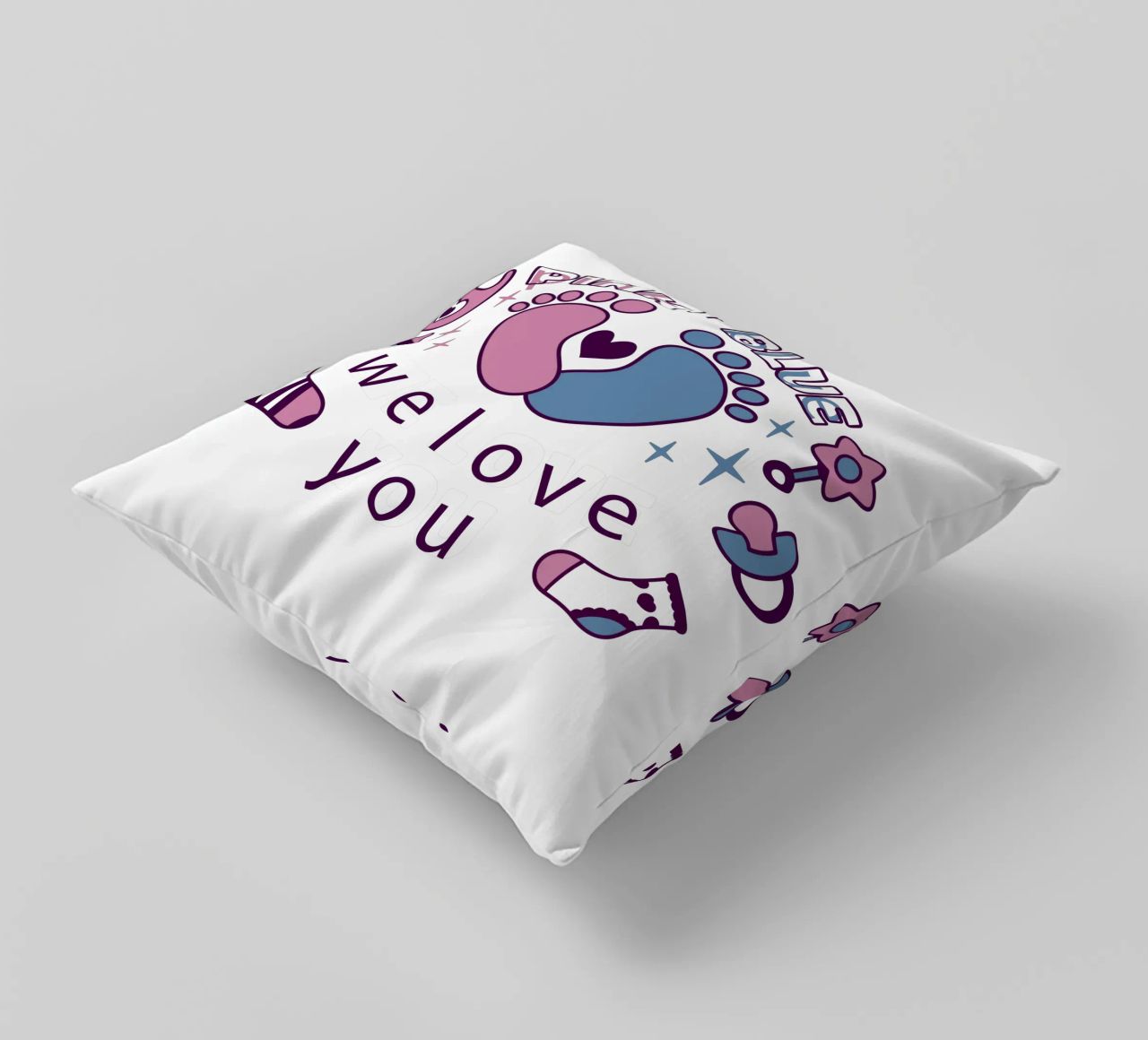Rosa o blu cuscino da BABY ART PRINTS