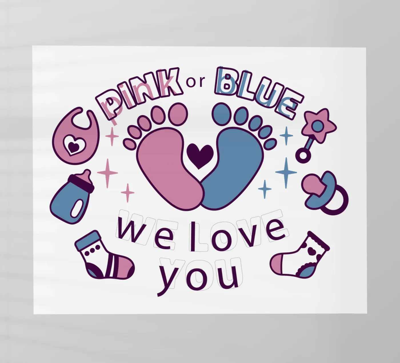Pink or blue Backlit Folie von 🐹 BABY ART PRINTS