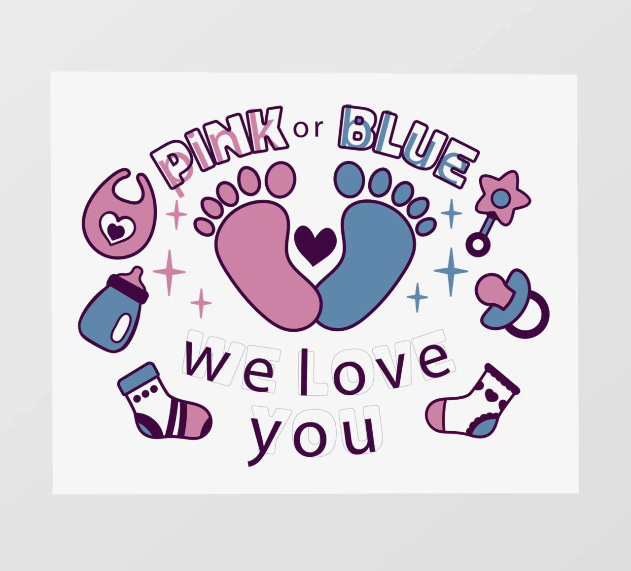 Rosa o blu pellicola backlit da BABY ART PRINTS