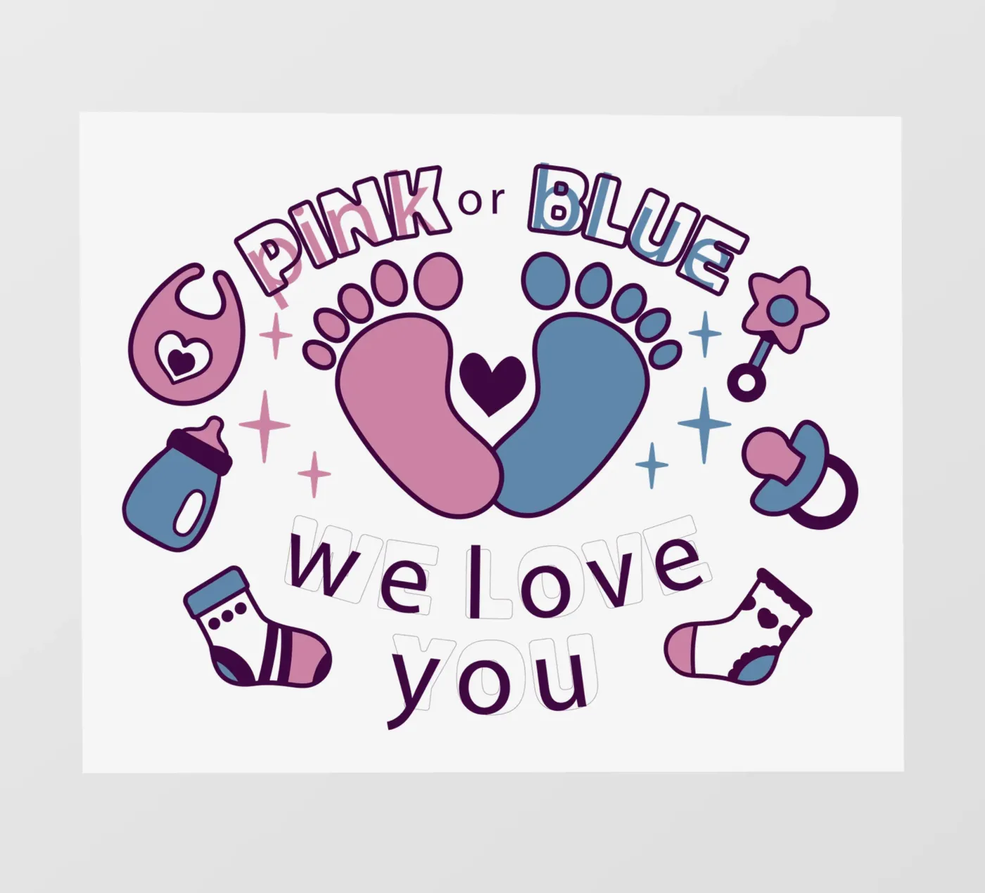 Pink or blue Backlit Folie von 🐹 BABY ART PRINTS