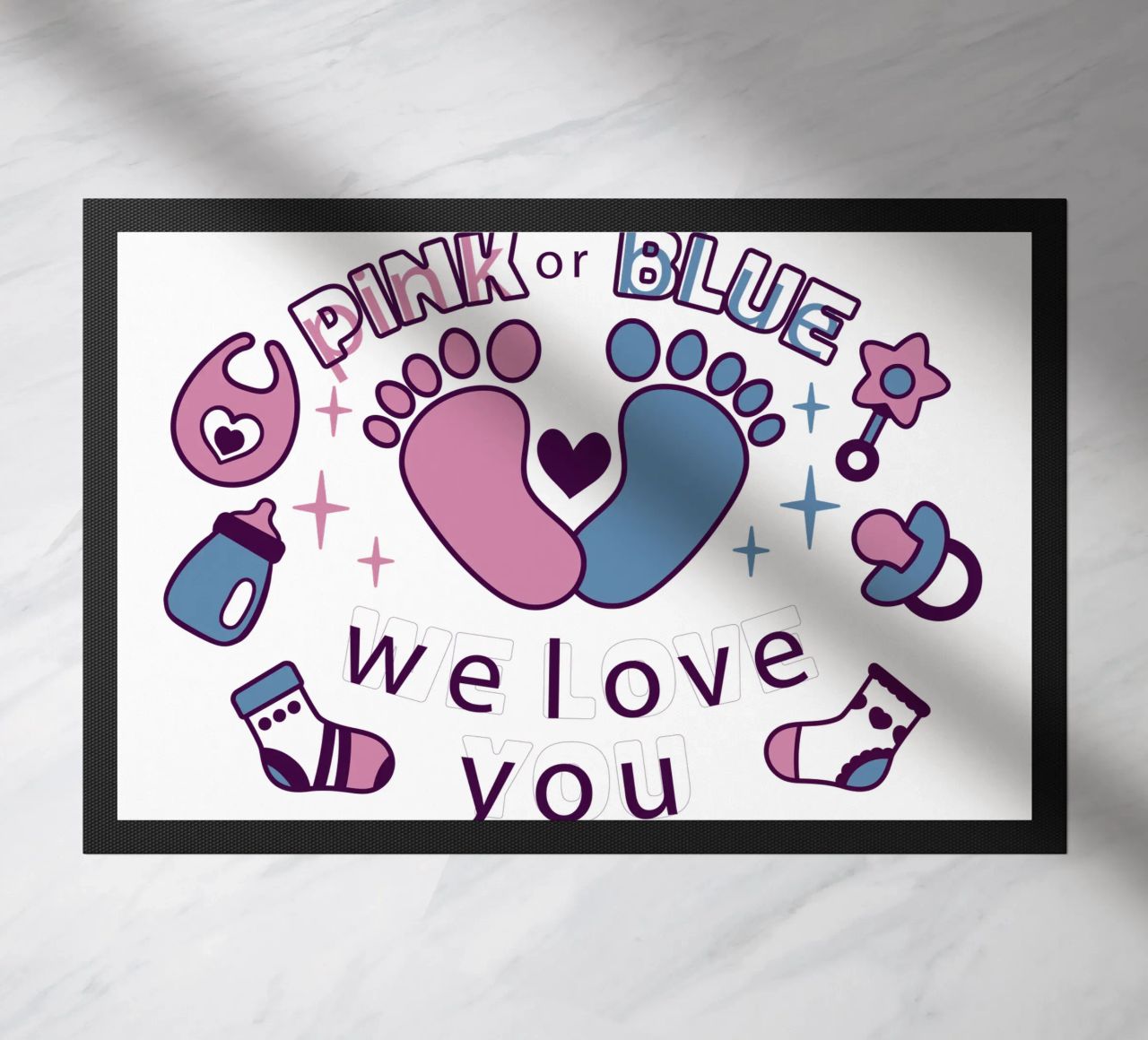 Rosa o blu zerbino da BABY ART PRINTS