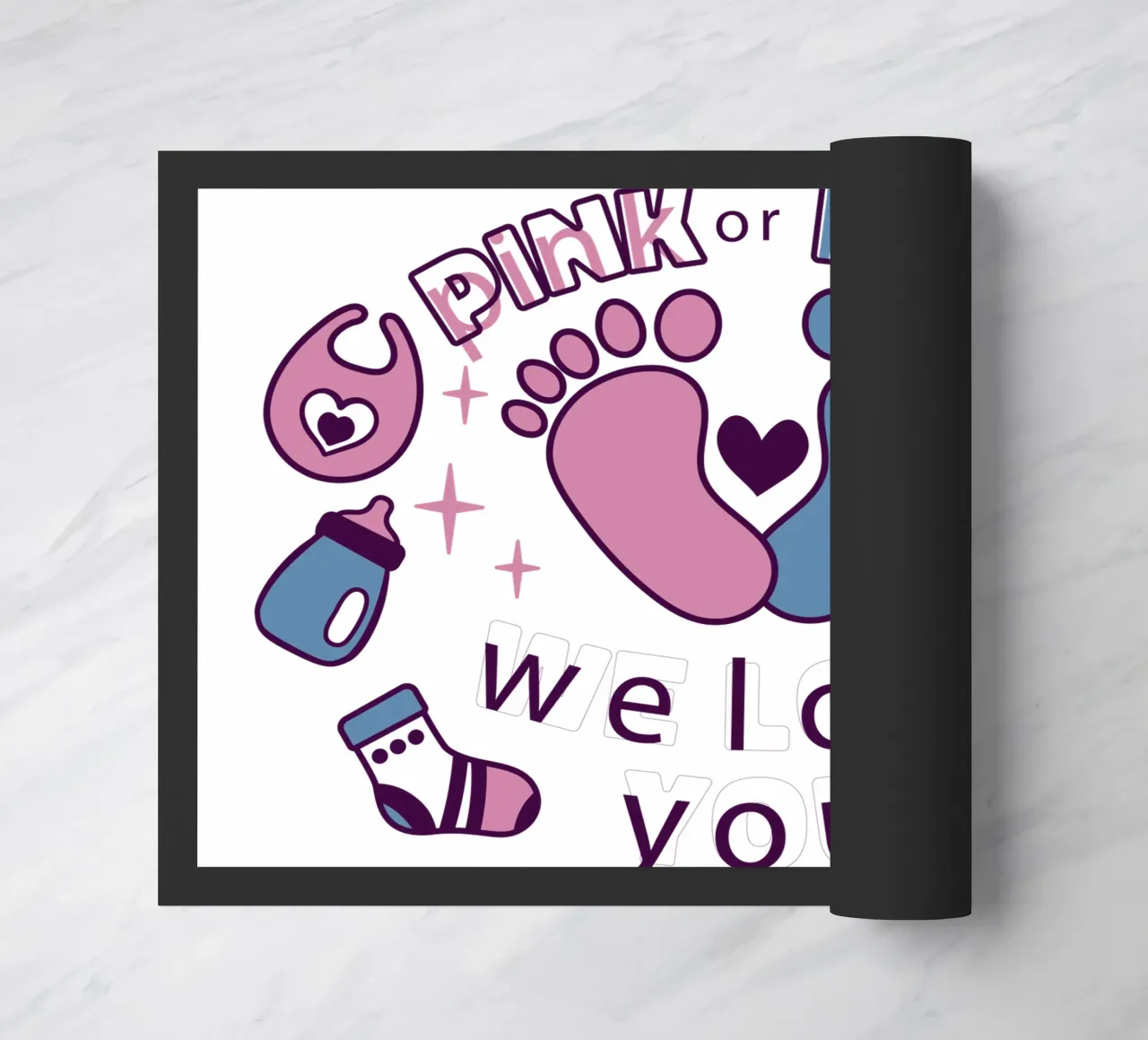 Rosa oder blau Fußmatte von 🐹 BABY ART PRINTS