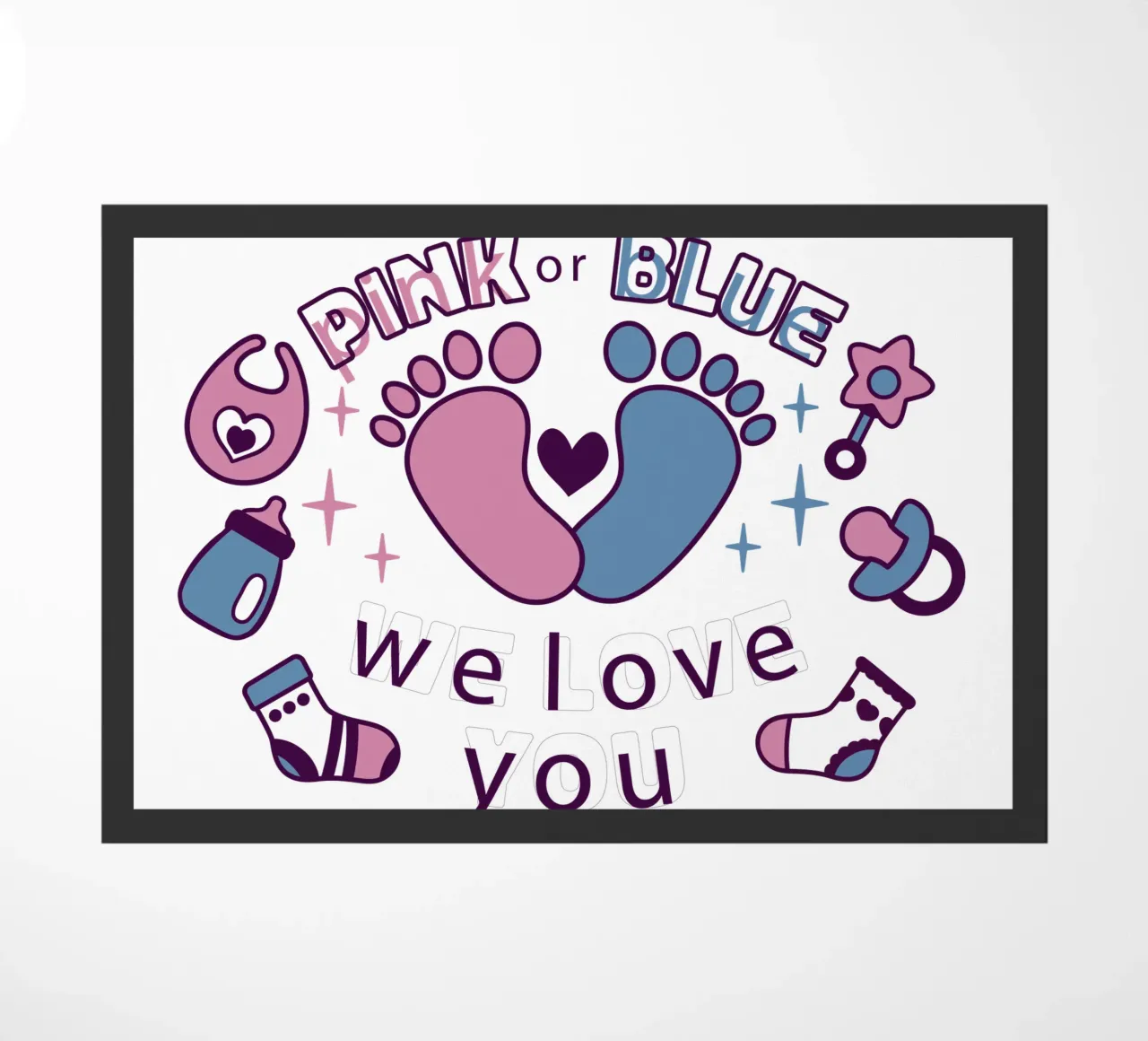 Pink or blue doormat by 🐹 BABY ART PRINTS