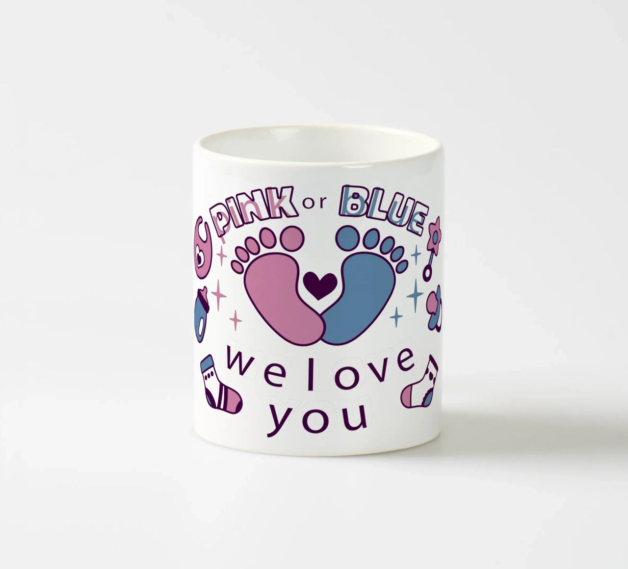 Rosa o blu tazza in ceramica da BABY ART PRINTS