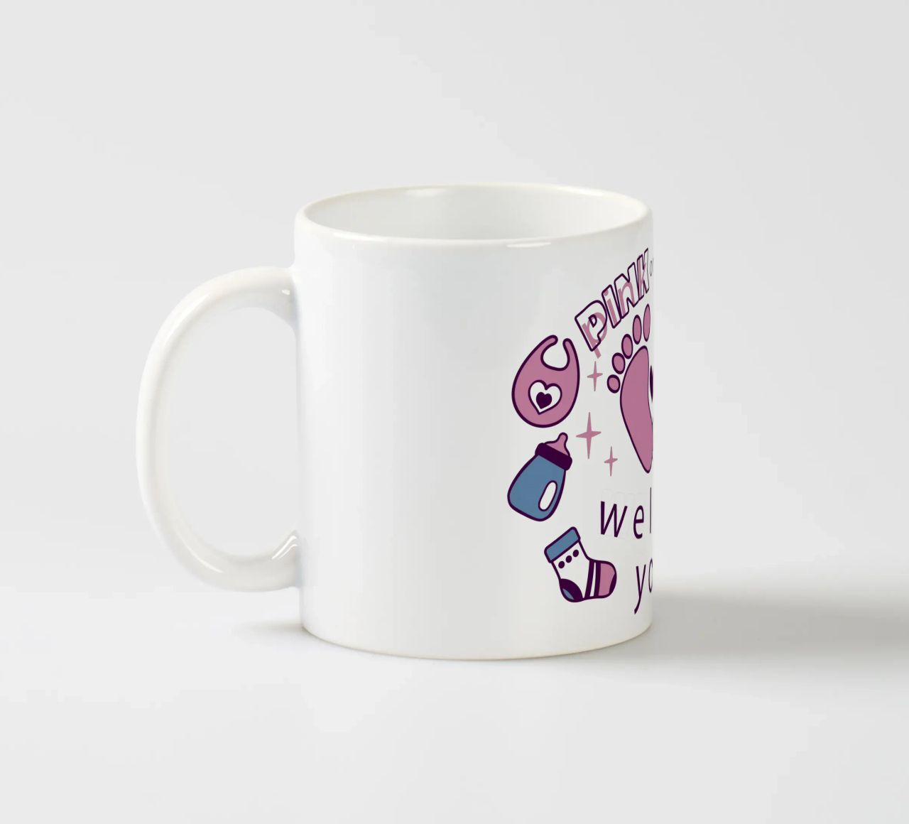 Rosa o blu tazza in ceramica da BABY ART PRINTS