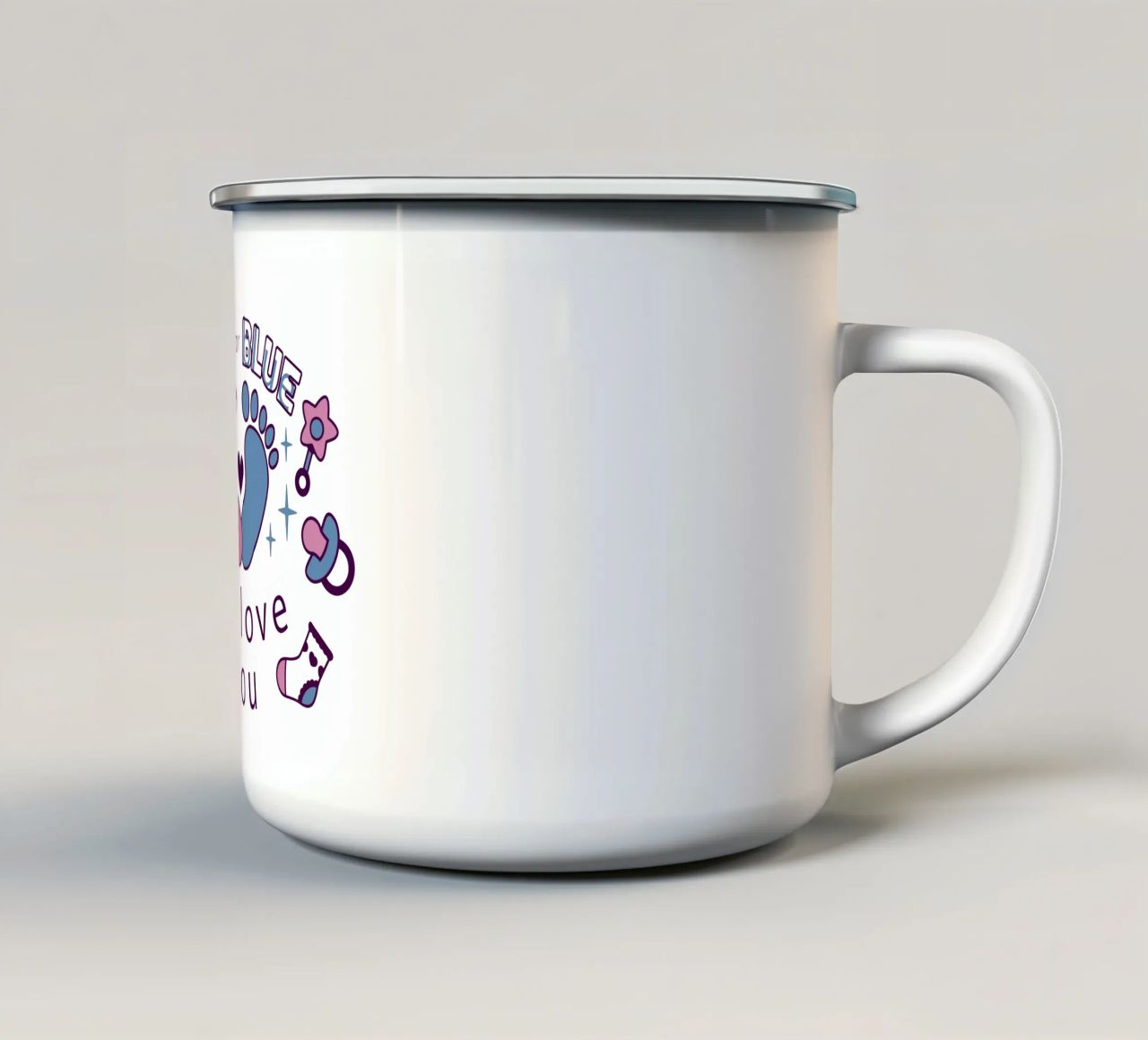 Rosa o blu tazza in smalto da BABY ART PRINTS