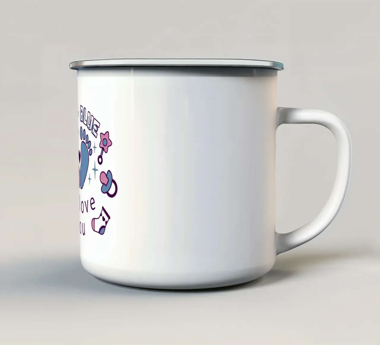 Pink or blue enamel mug by 🐹 BABY ART PRINTS