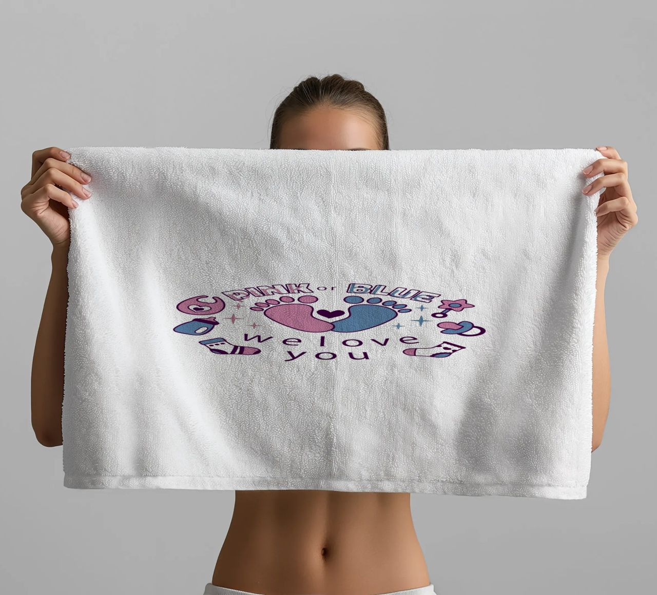 Rosa o blu asciugamano da bagno da BABY ART PRINTS