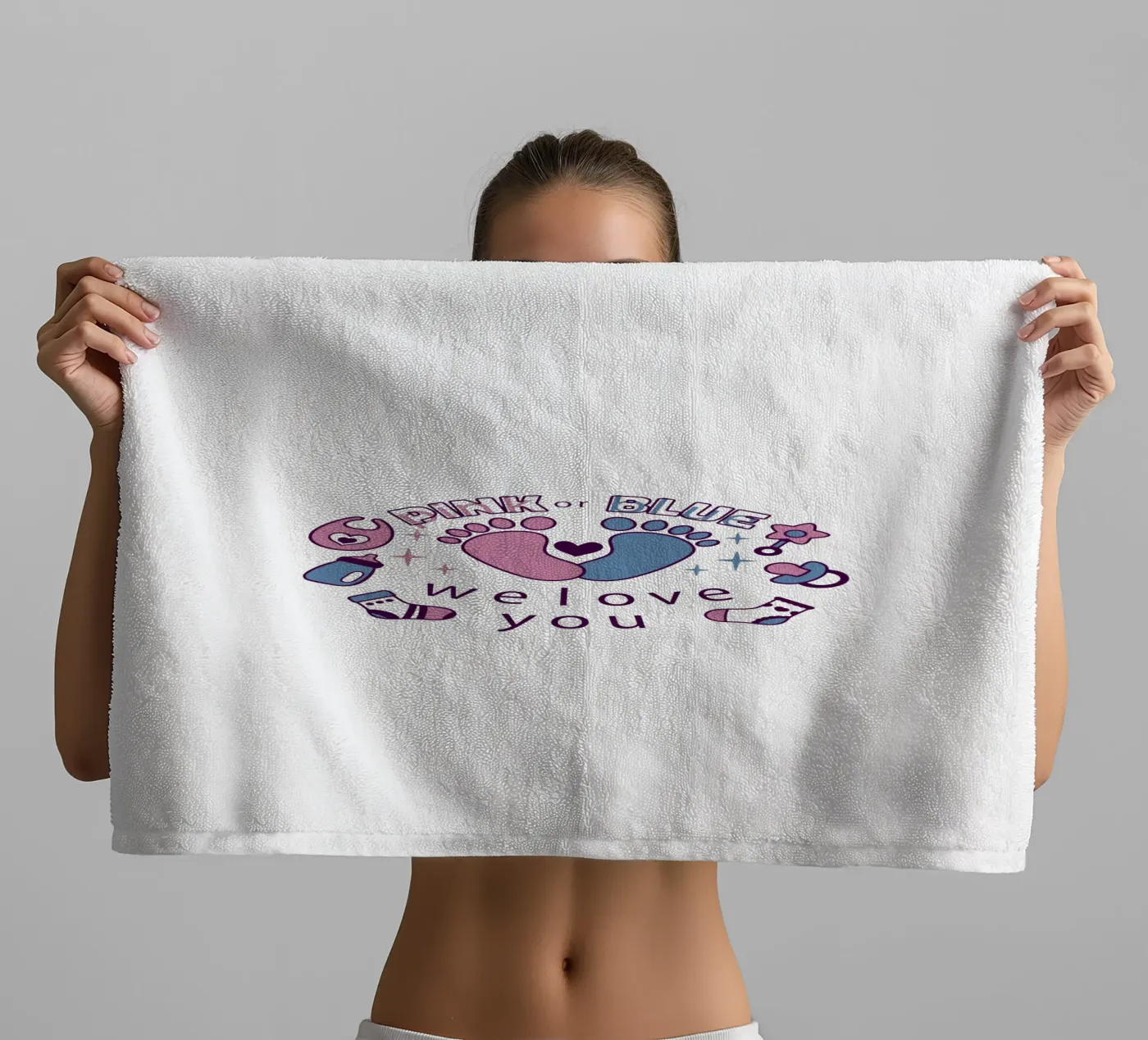 Pink or blue Handtuch von 🐹 BABY ART PRINTS