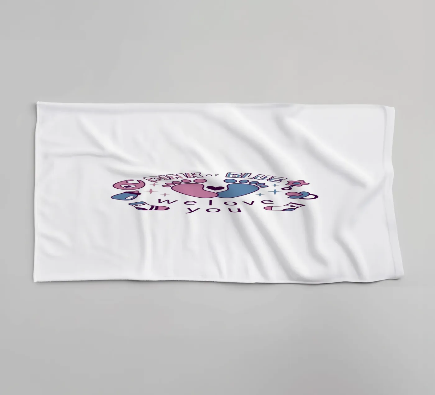 Pink or blue Handtuch von 🐹 BABY ART PRINTS