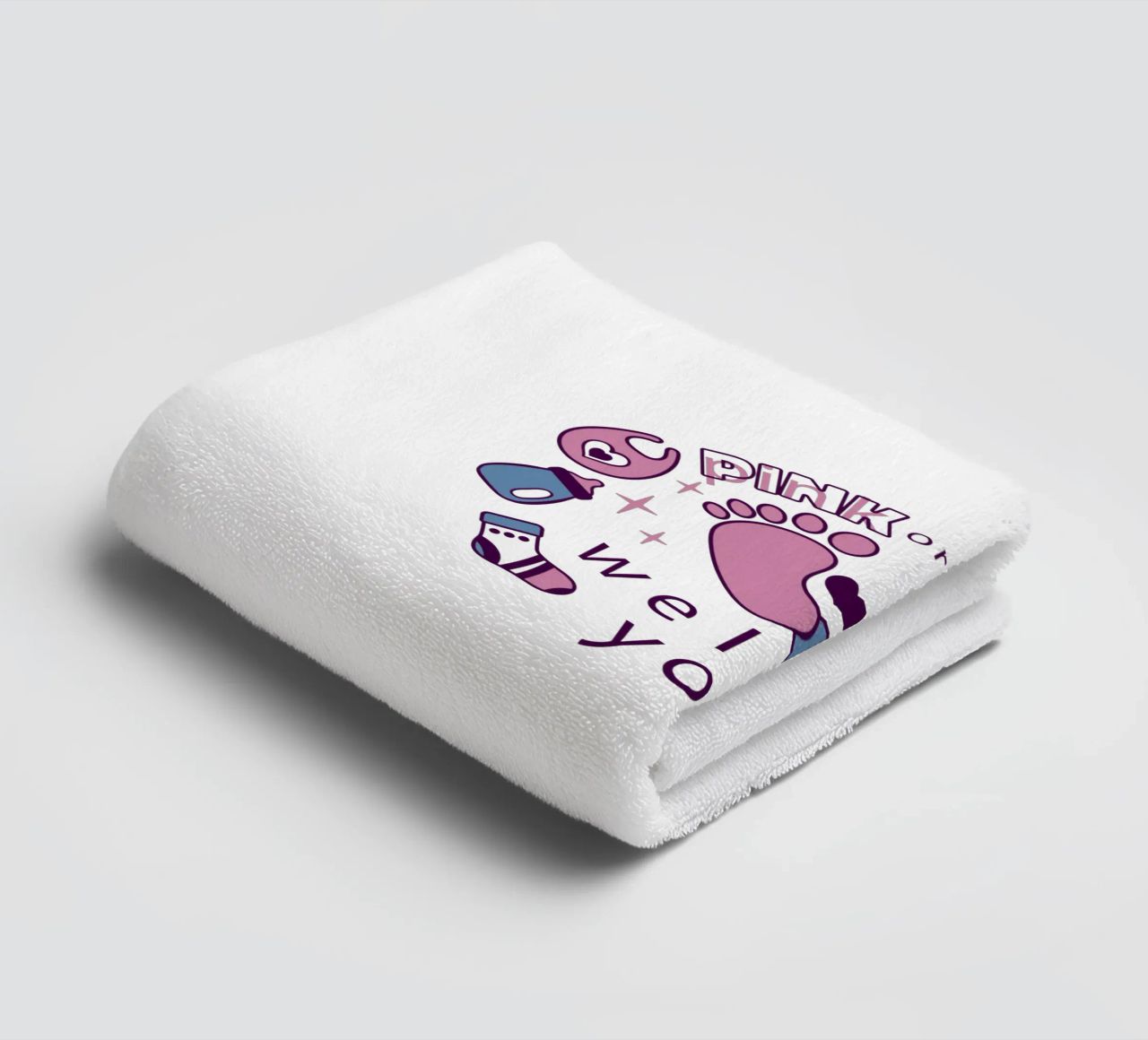 Rosa o blu asciugamano da bagno da BABY ART PRINTS