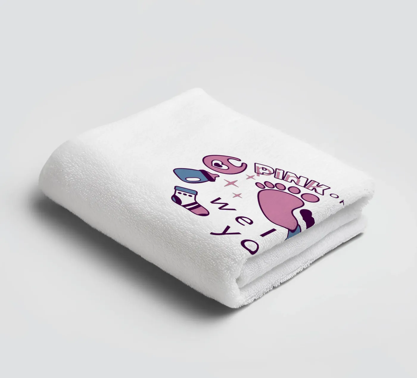 Pink or blue Handtuch von 🐹 BABY ART PRINTS