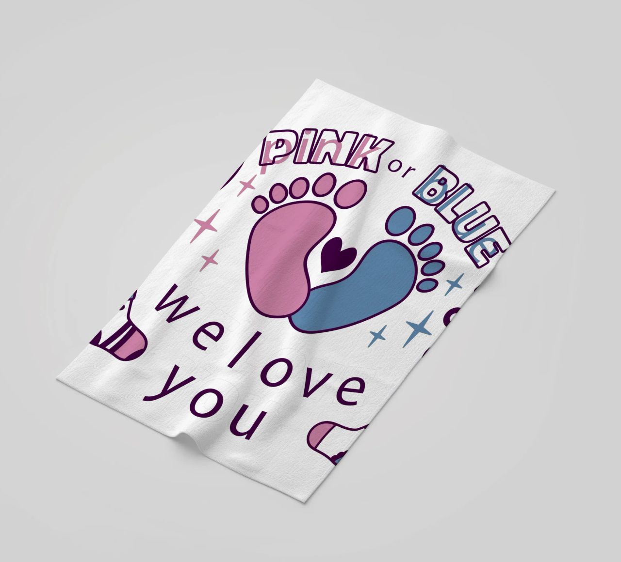 Rosa o blu telo mare da BABY ART PRINTS