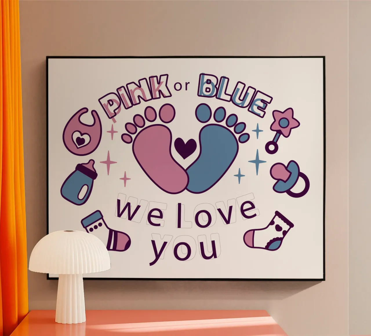 Rosa o blu plexiglass da 🐹 BABY ART PRINTS