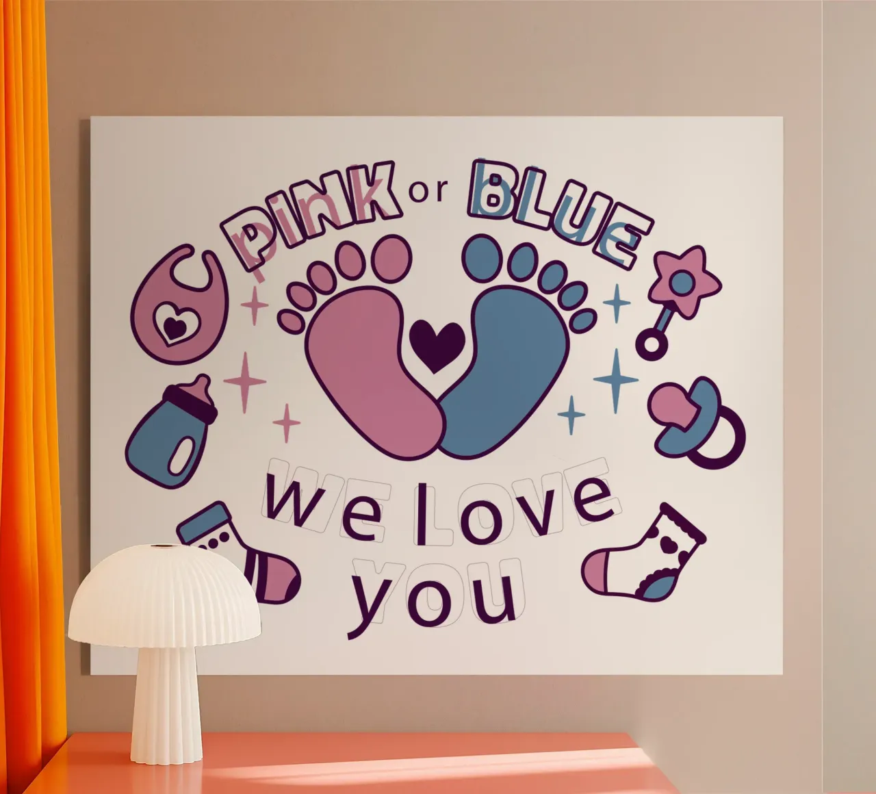 Rosa o blu plexiglass da 🐹 BABY ART PRINTS