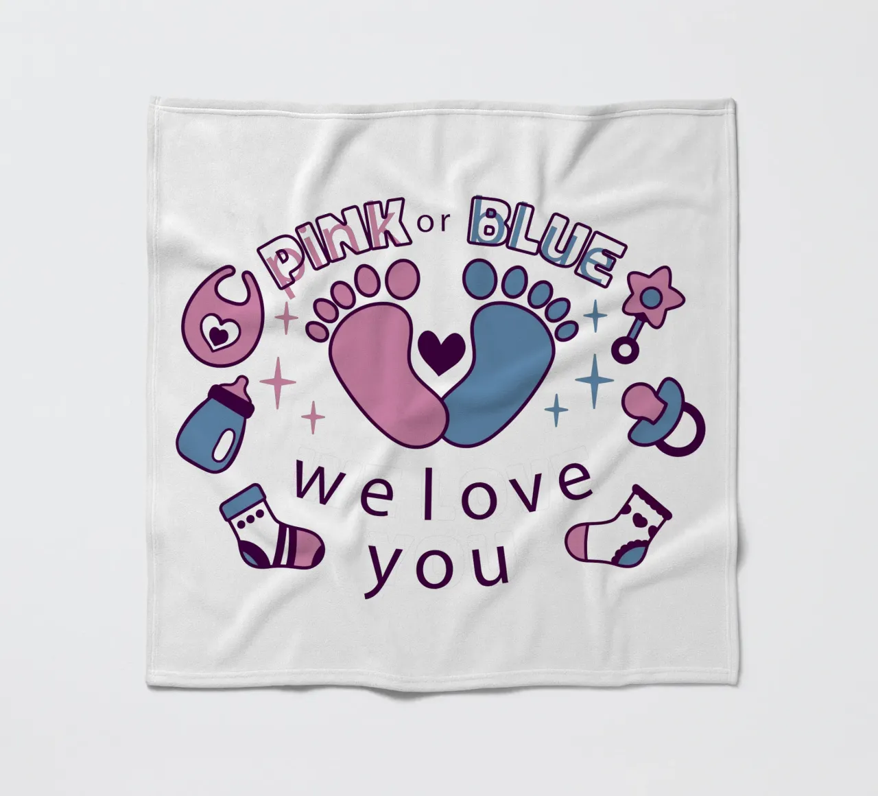 Rosa oder blau Fleecedecke von 🐹 BABY ART PRINTS